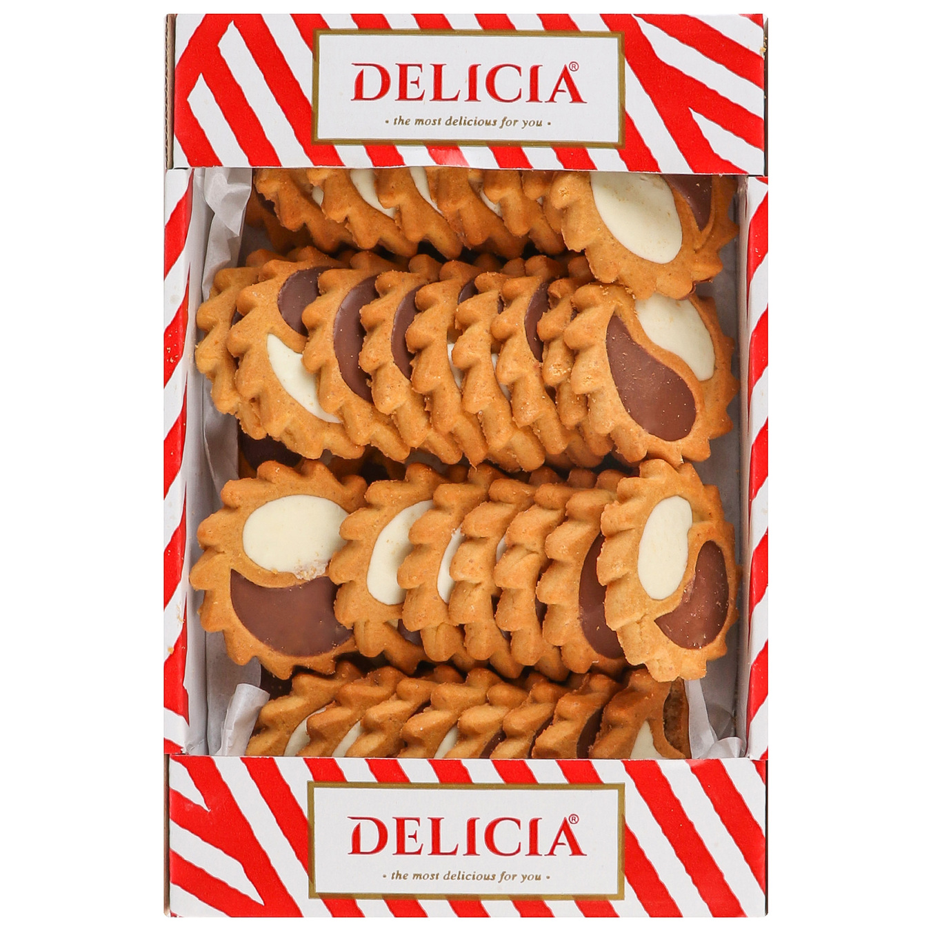 Печиво Delicia здобне інь-янь з кремовою начинкою 350г