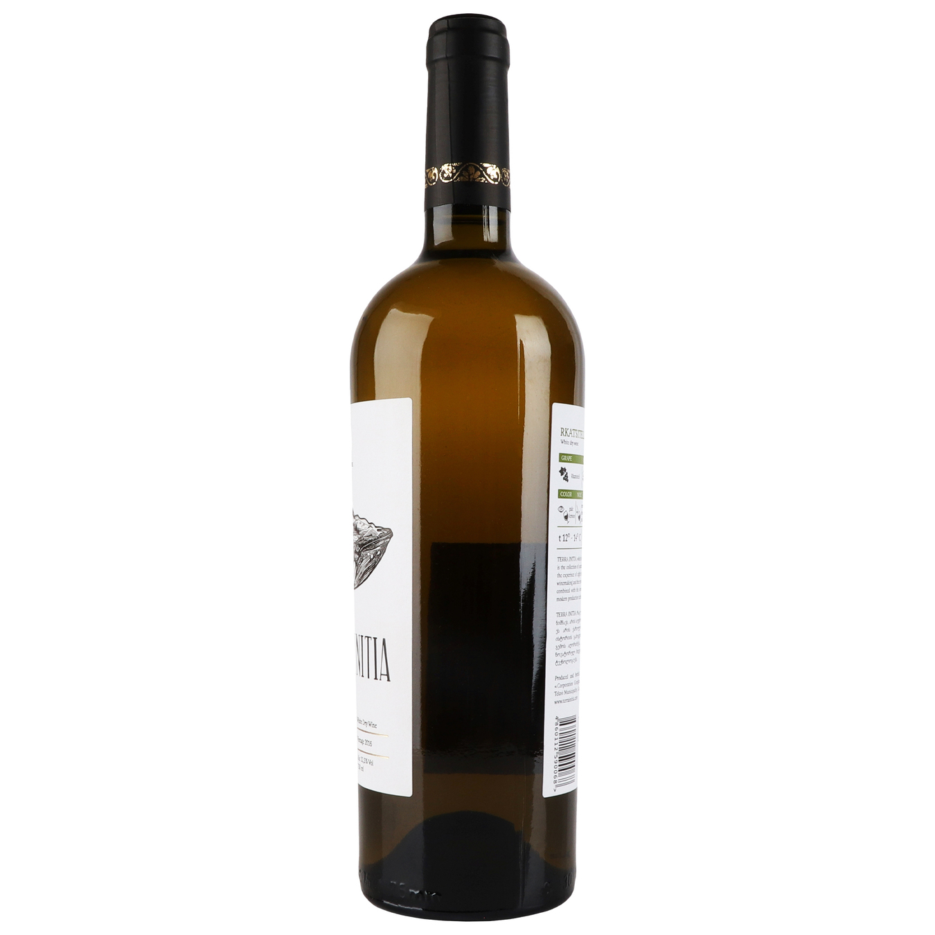 Вино Terra Initia Rkatsiteli біле сухе 12,5% 0,75л 4