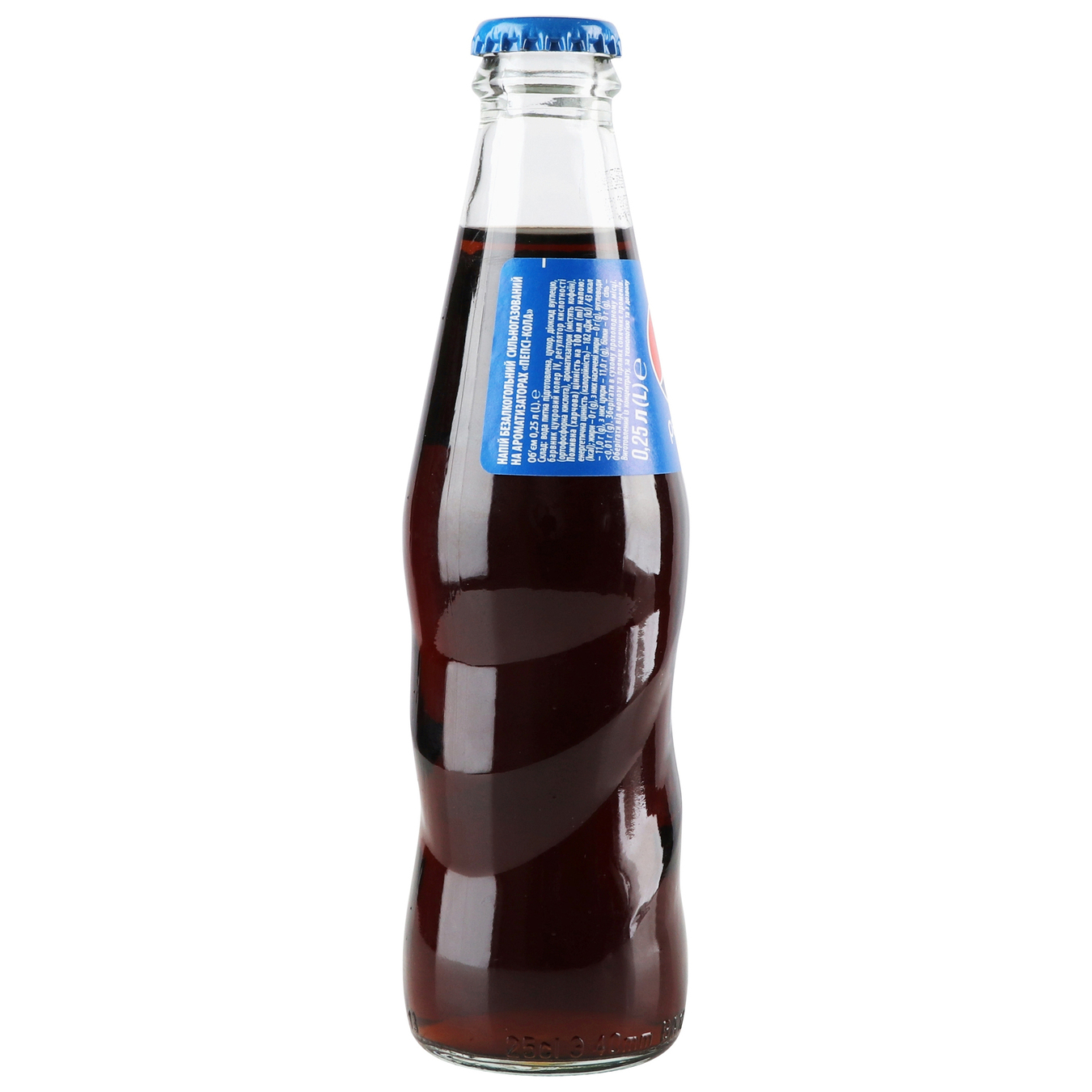 Carbonated drink Pepsi Cola glass bottle 0.250 l 3
