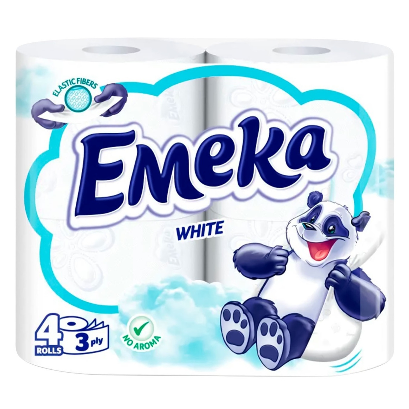 Туалетная бумага Emeka White целлюлозная 3-слойная 4шт