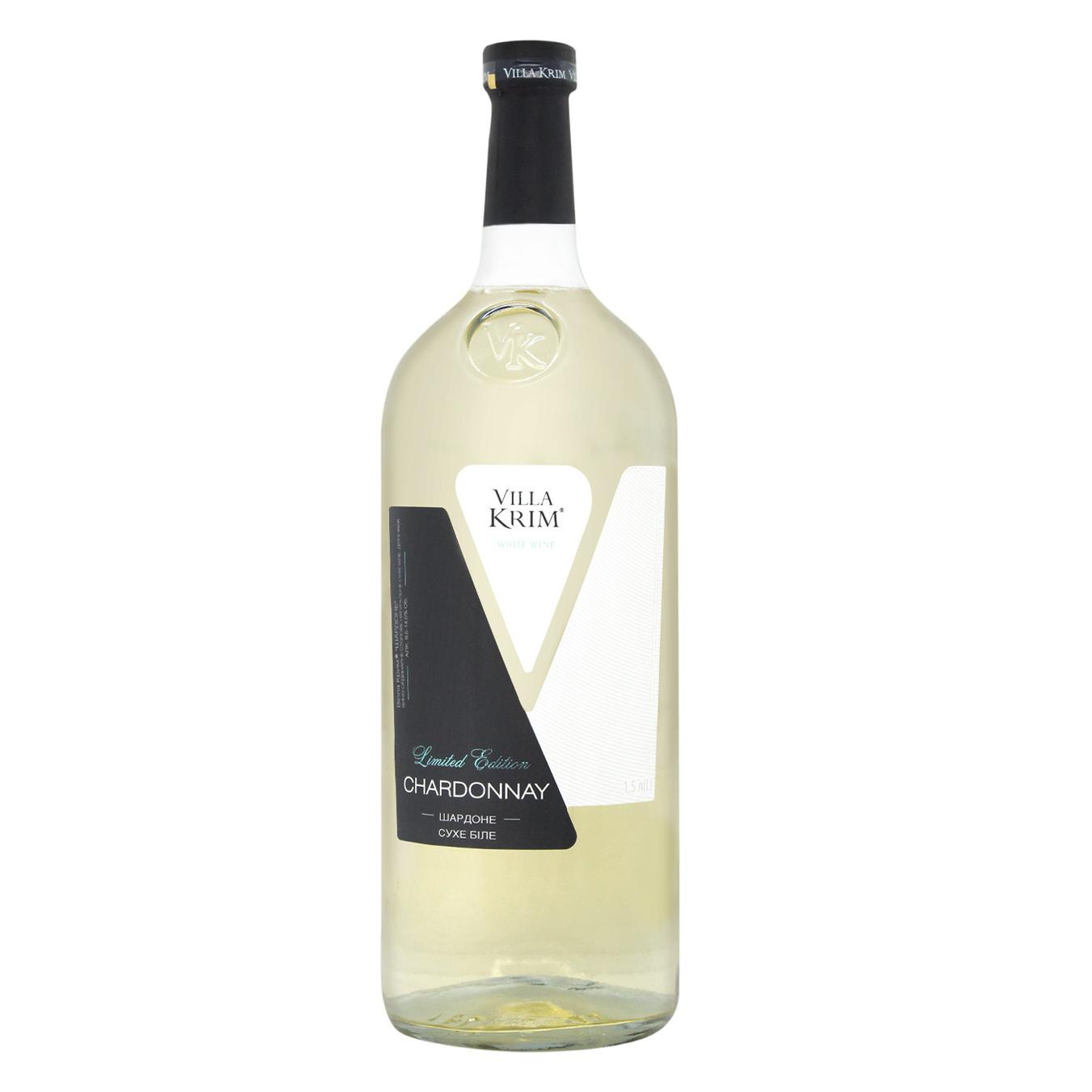 Вино Villa Krim Шардоне біле сухе 9-13% 1,5л