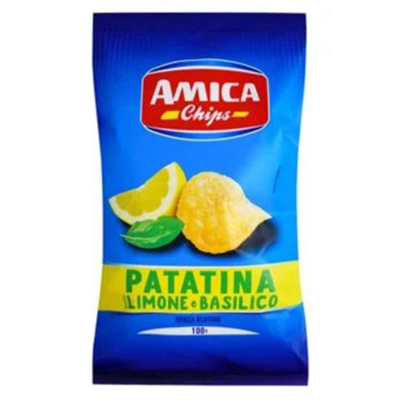Чіпси картопляні Amica зі смаком лимону та базиліку 100г