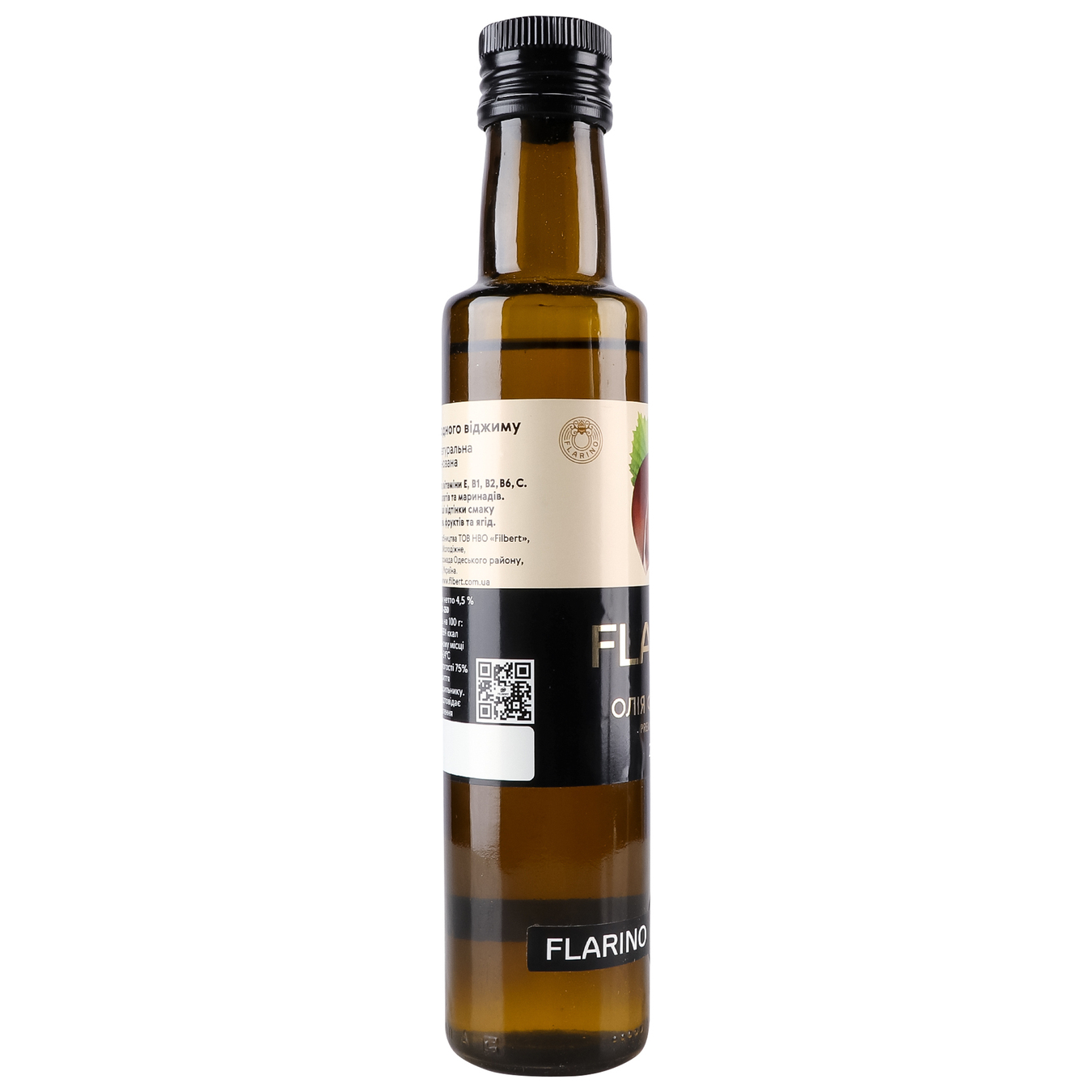 Hazelnut oil Flarino cold pressed glass 250 ml 2