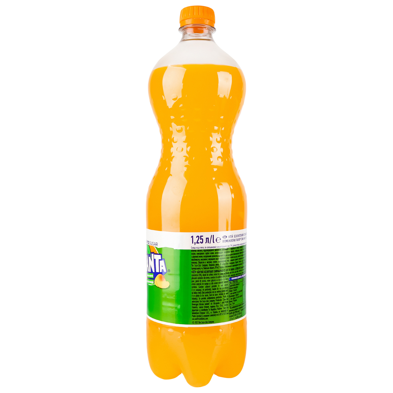 Fanta Mango Zero carbonated drink 1.25 l PET 2