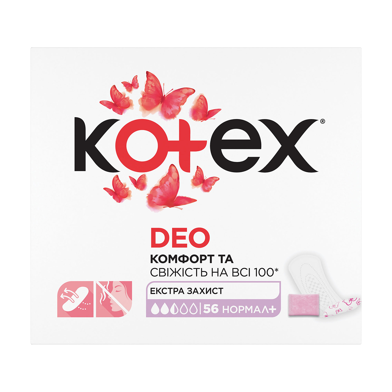 Прокладки ежедневные Kotex Deo Normal Plus 56шт
