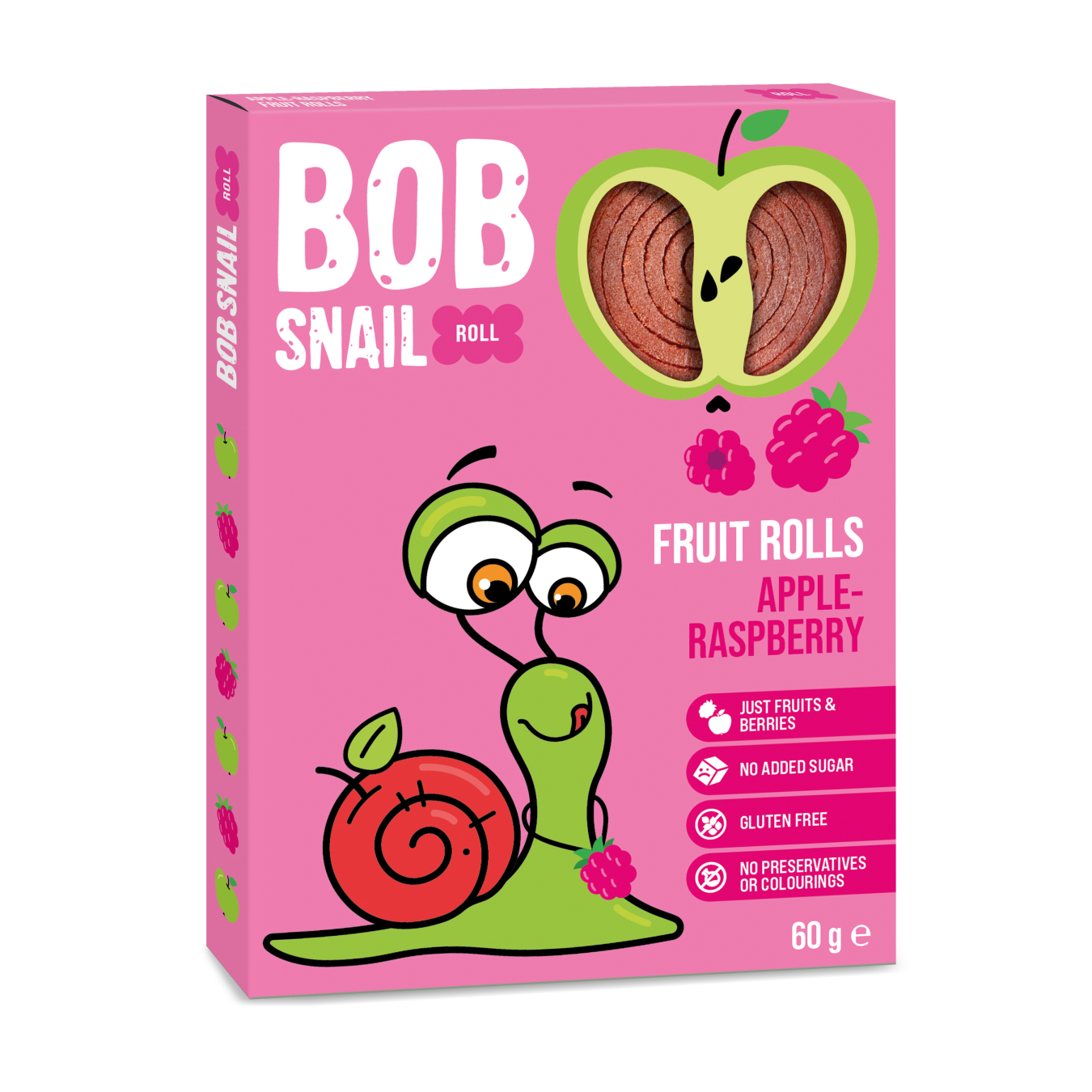 Цукерки Bob Snail натуральні яблучно-малинові 60г