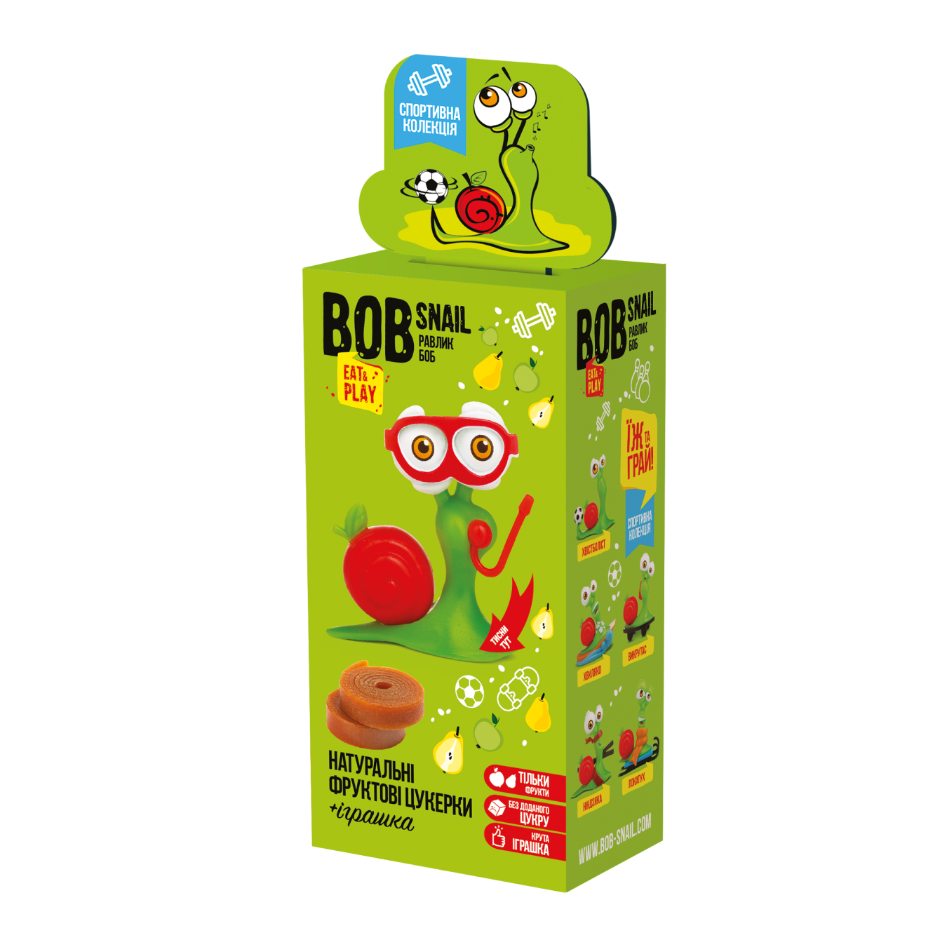 Набор Конфеты Bob Snail яблоко-груша 20г и игрушка