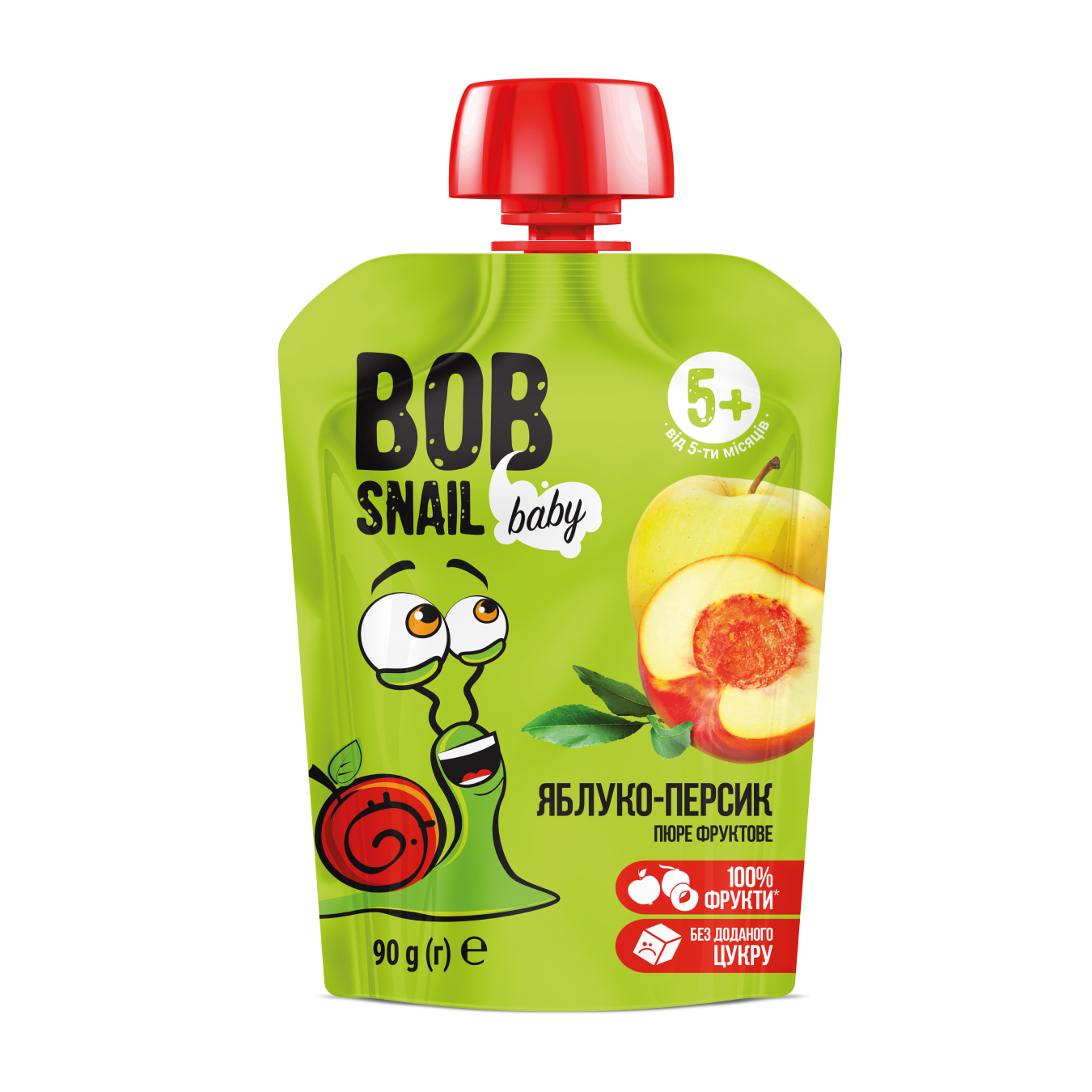 Пюре фруктове Bob Snail Яблуко-Персик для дітей від 5 місяців 90 г