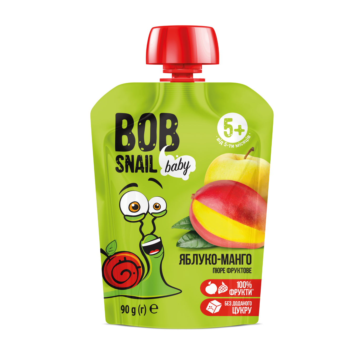 Пюре фруктовое Bob Snail Яблоко-Манго для детей от 5 месяцев 90 г