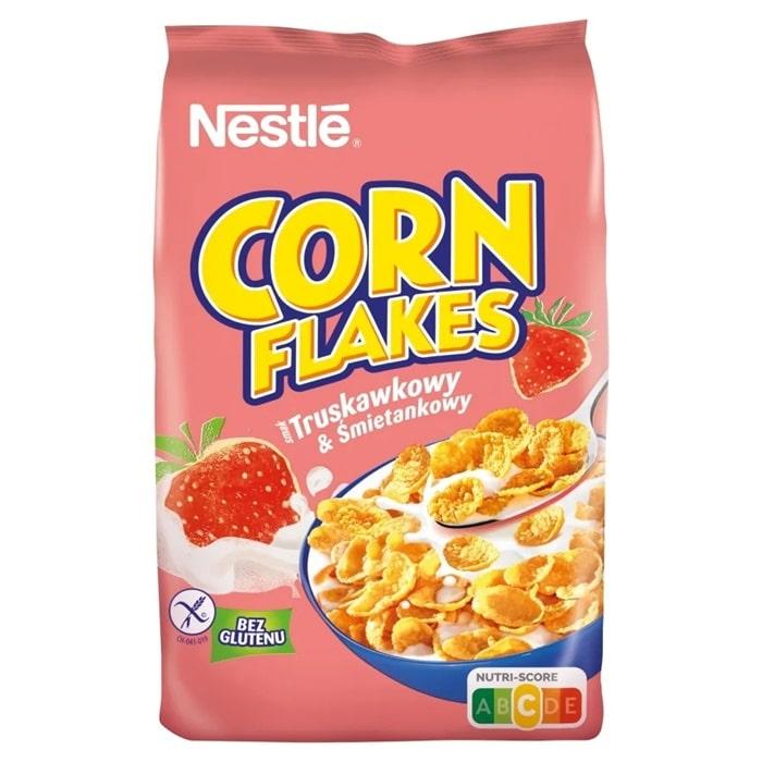 Breakfast Nestle ready-made corn flakes with strawberry-cream flavor 250g