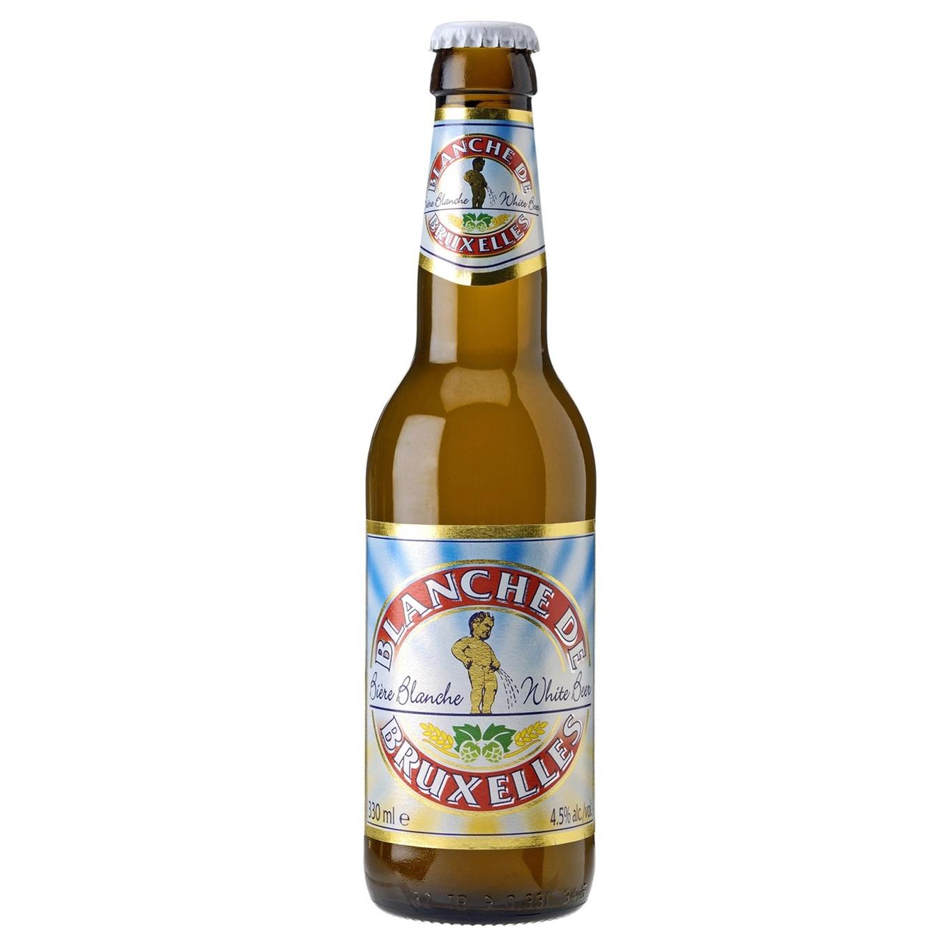 Пиво светлое Blanshe de Bruxelles Witbier нефильтрованное 4,5% 0,33л стекло