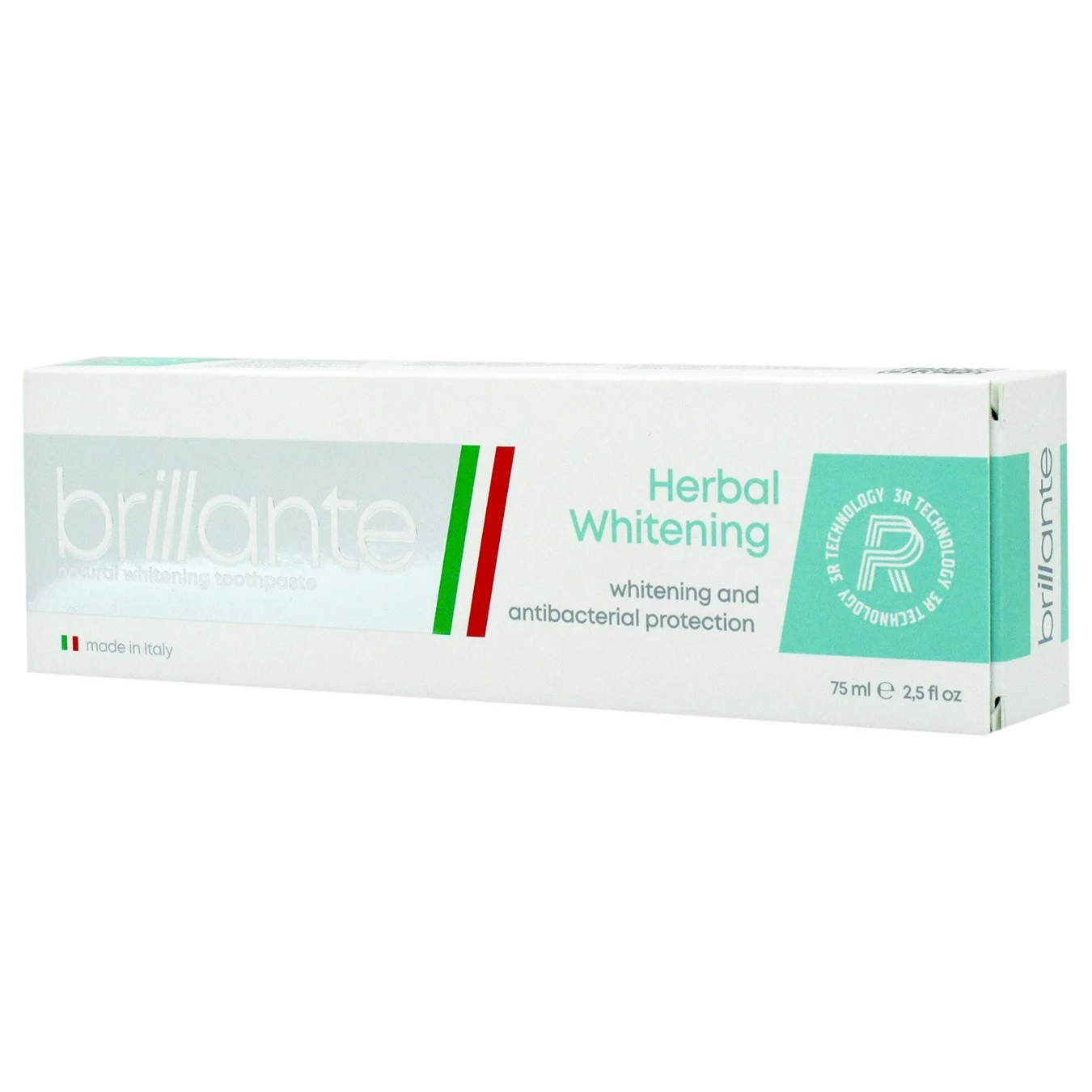 Зубна паста Brillante Herbal Whitening відбілююча анибактеріальна 75 мл