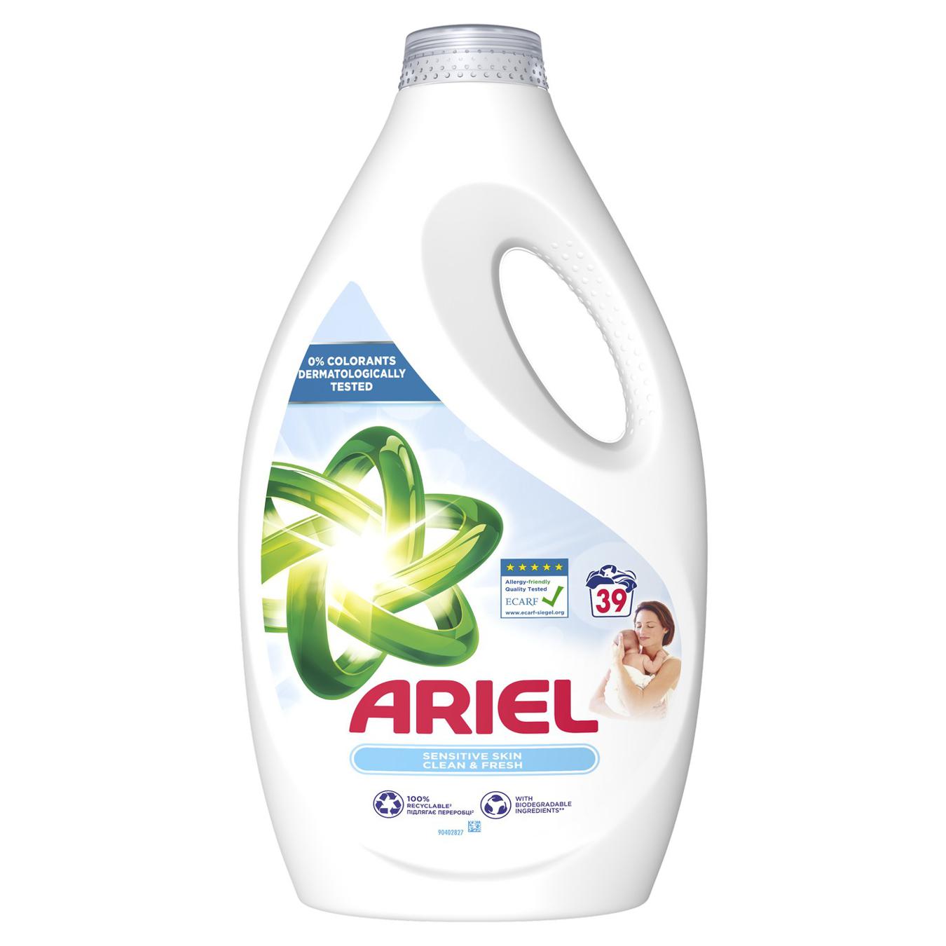 Гель для прання Ariel чистота та свіжість для чутливої шкіри 1,95л