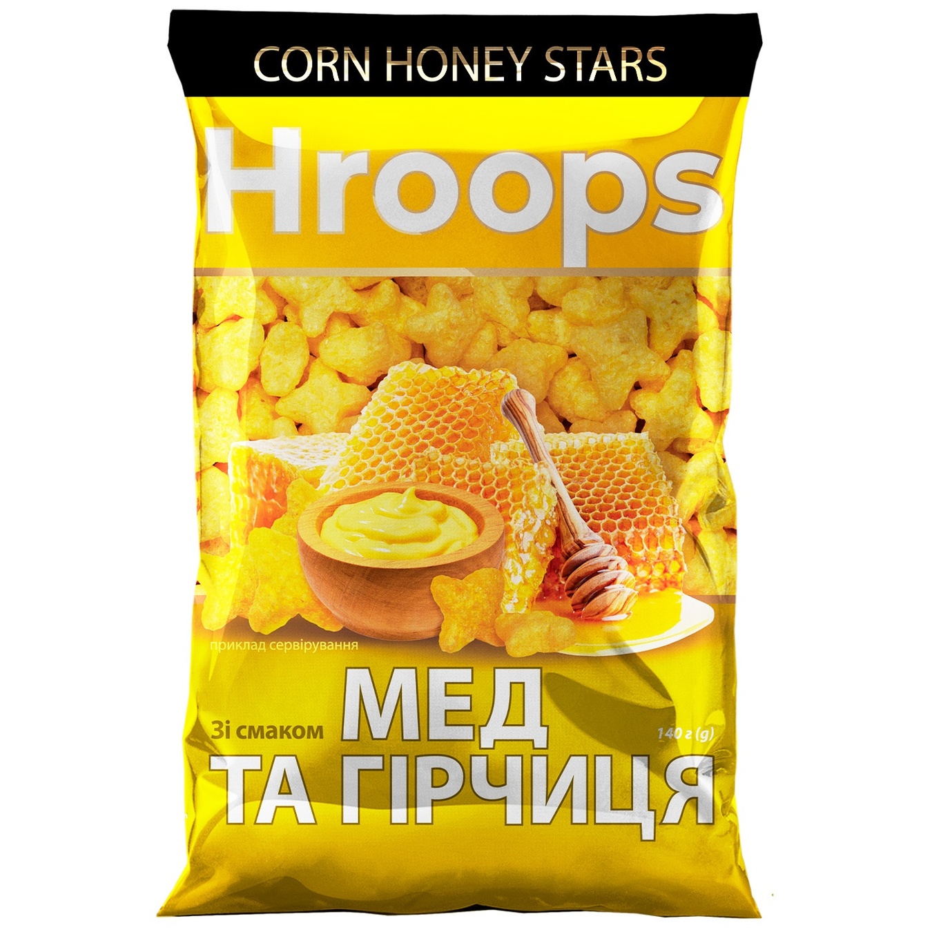Снеки Hroops кукурудзяні зі смаком меду та гірчиці 140г