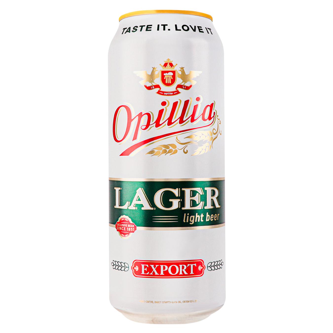 Light beer Opillya Lager Export 4.4% 0.5 l iron can
