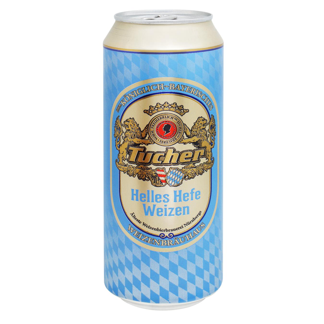 Light beer Tucher Helles Hefe Weizen 5.2% 0.5 l iron can