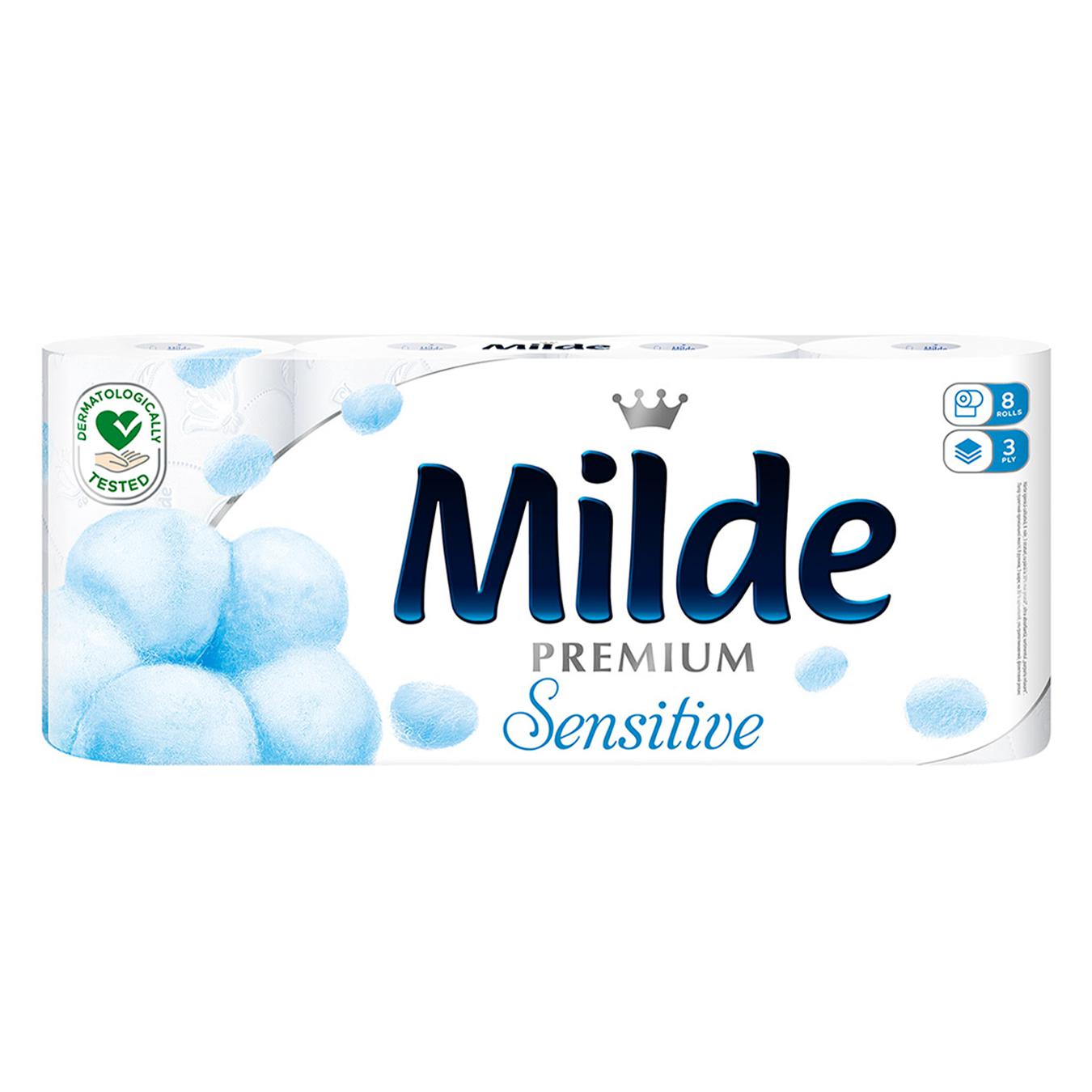 Туалетная бумага Milde Strong&Soft Sensitive целлюлозная 3-слойная 8шт