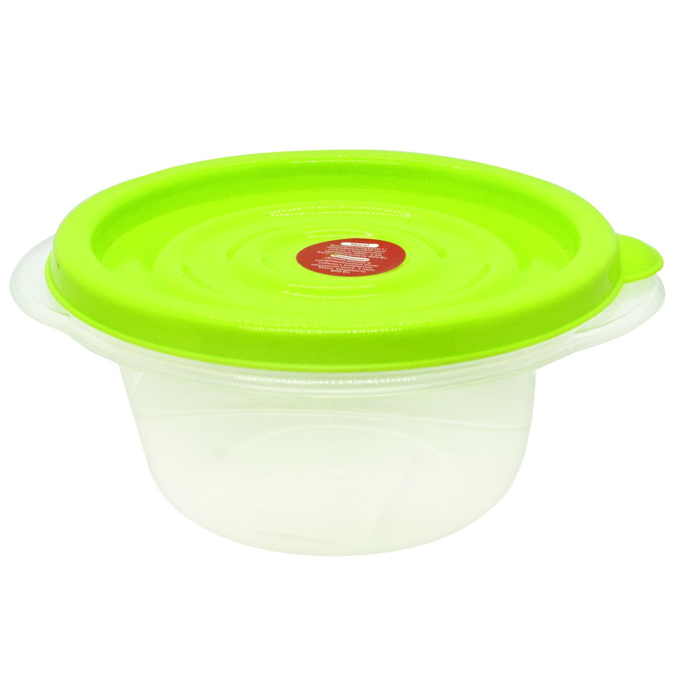 Aleana container for storing food products Omega round transparent/olive 0.44 l