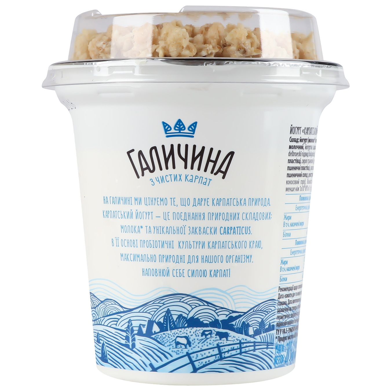Galychyna Carpathian Sugar-Free Granola Flavored Yogurt 3% 275g 3