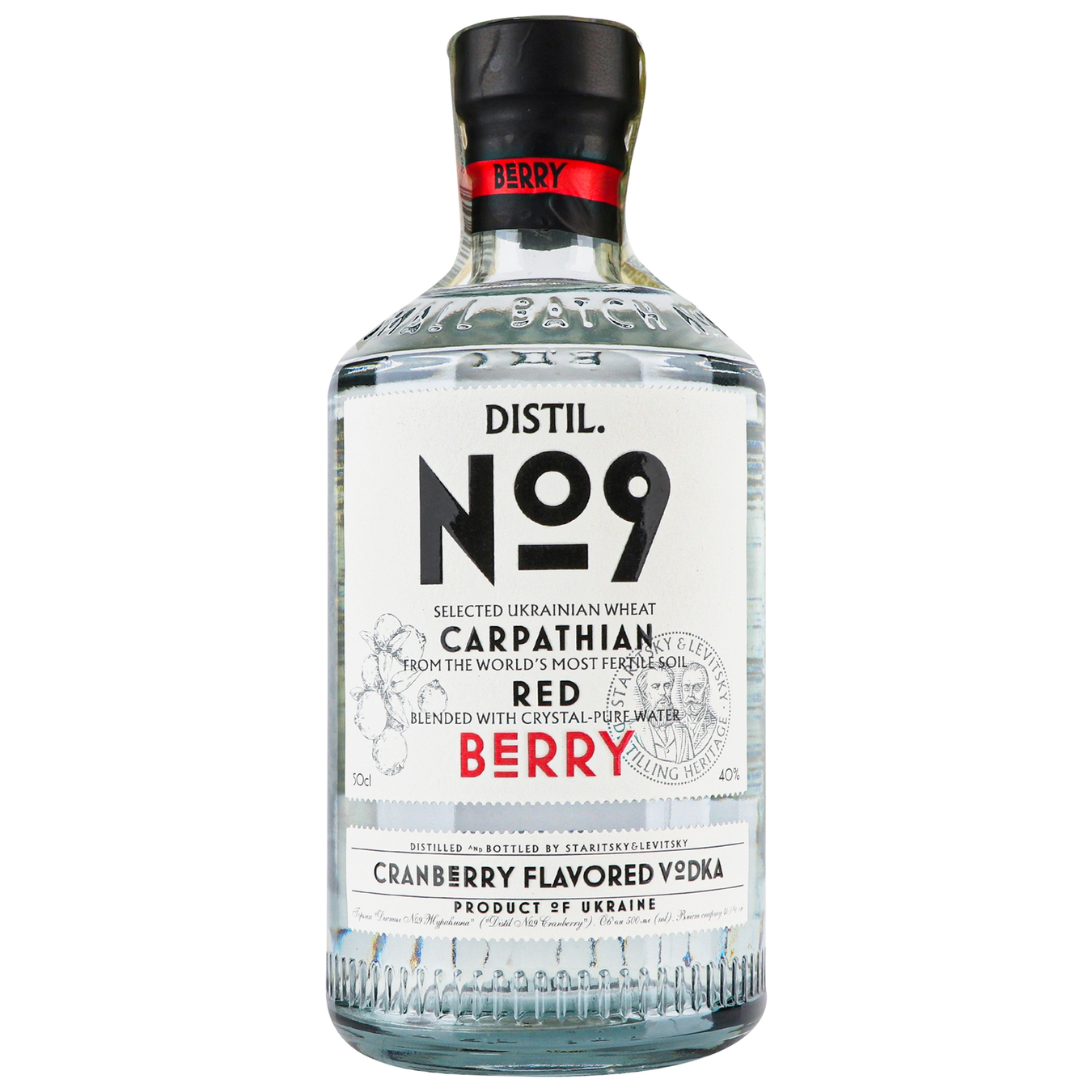 Vodka Distil No. 9 Cranberry 40% 0.5 l