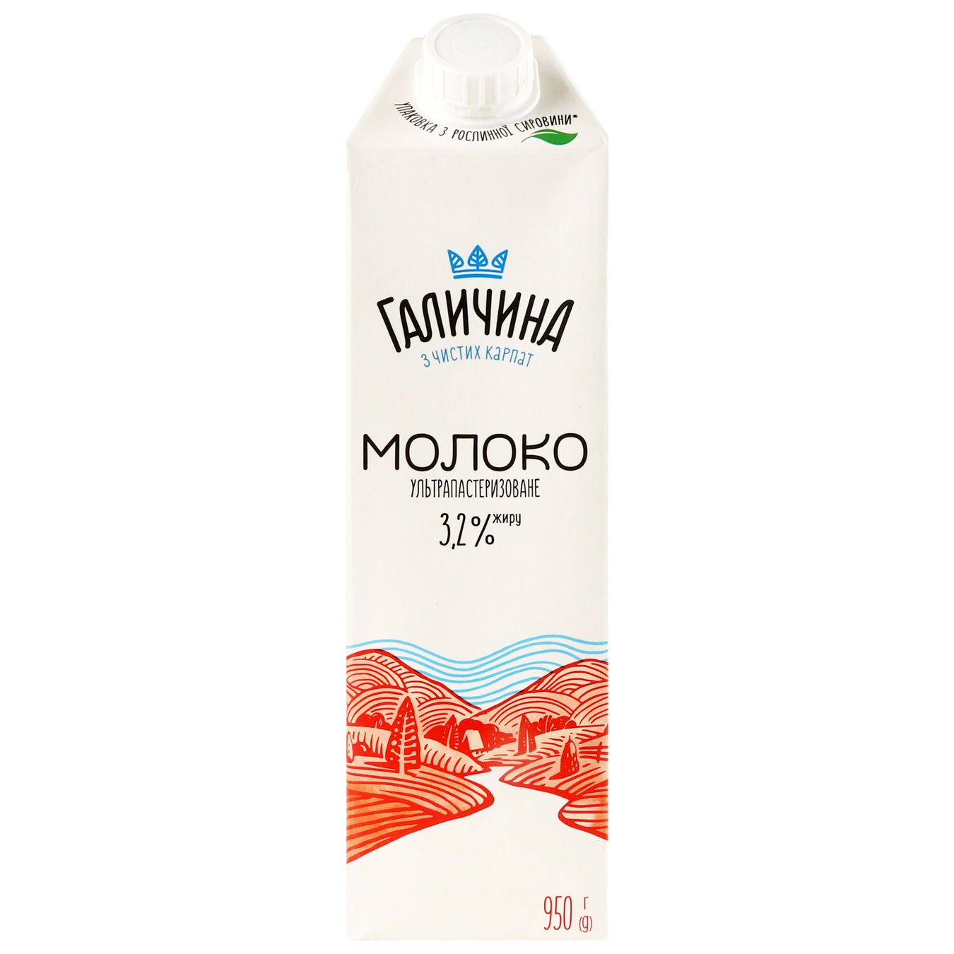 Молоко Галичина 3,2% TGA 950г
