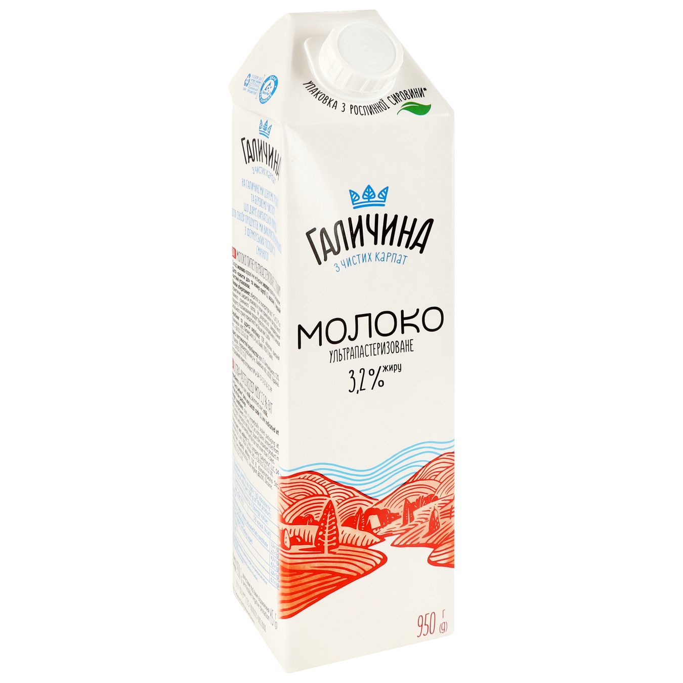 Молоко Галичина 3,2% TGA 950г 3