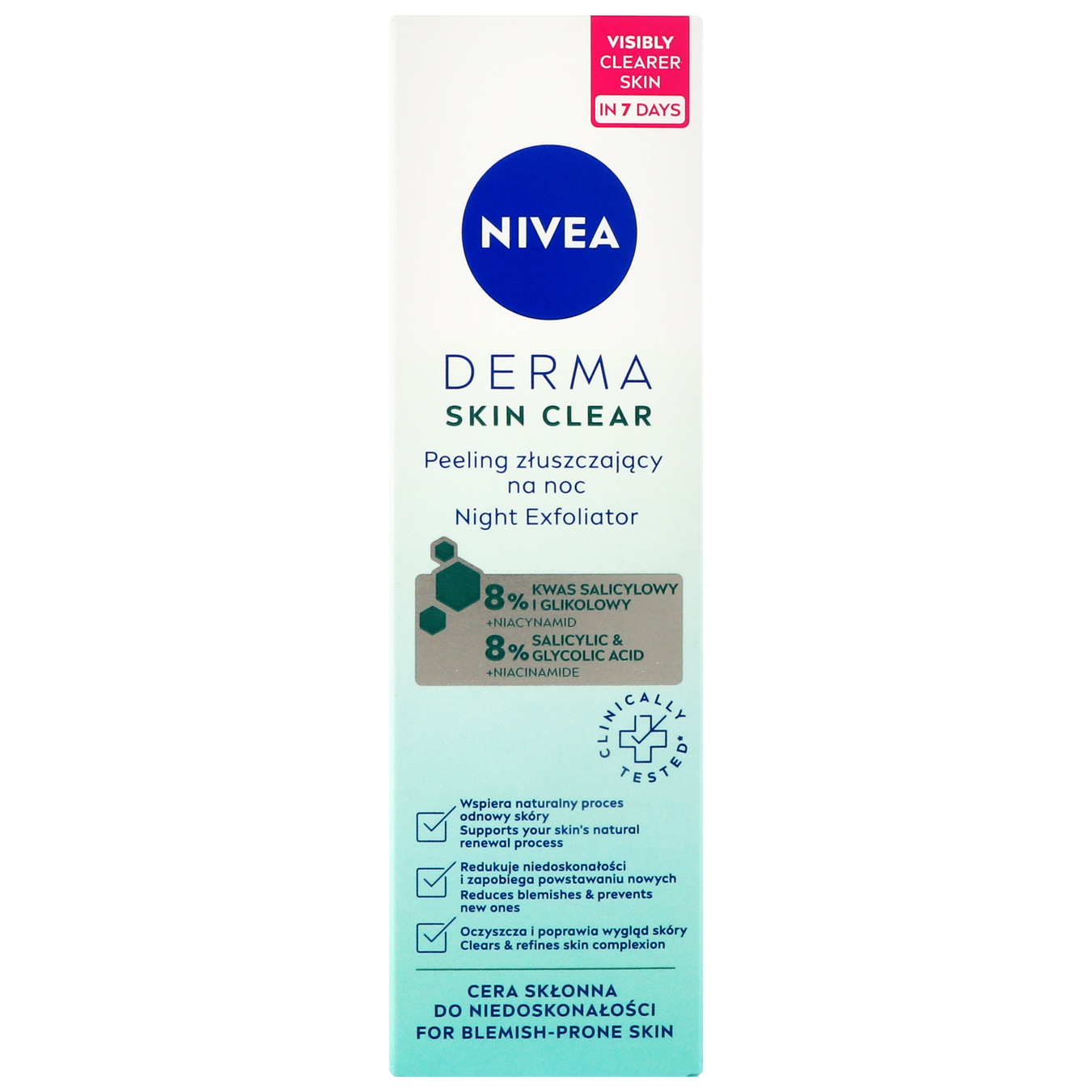 Nivea exfoliant for the face night derma skin clear 40 ml