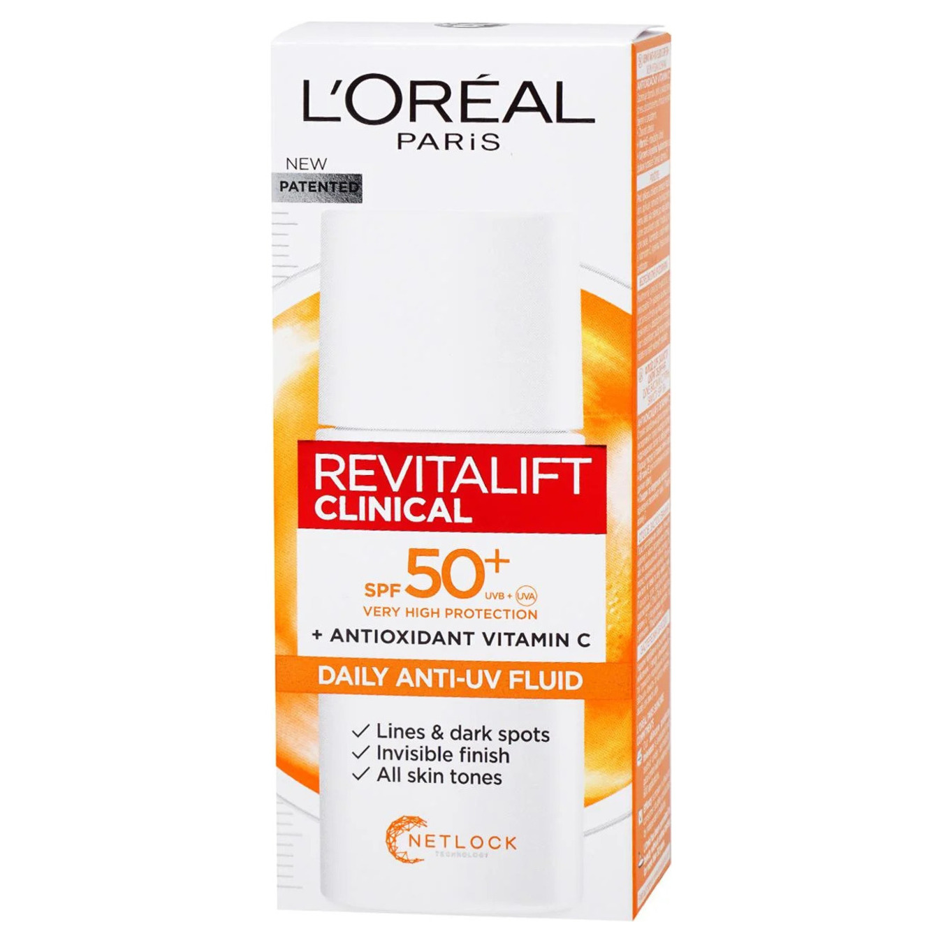 Флюїд  L'Oreal Revitalift SPF 50+ клінікал вітамін С для обличчя 50мл