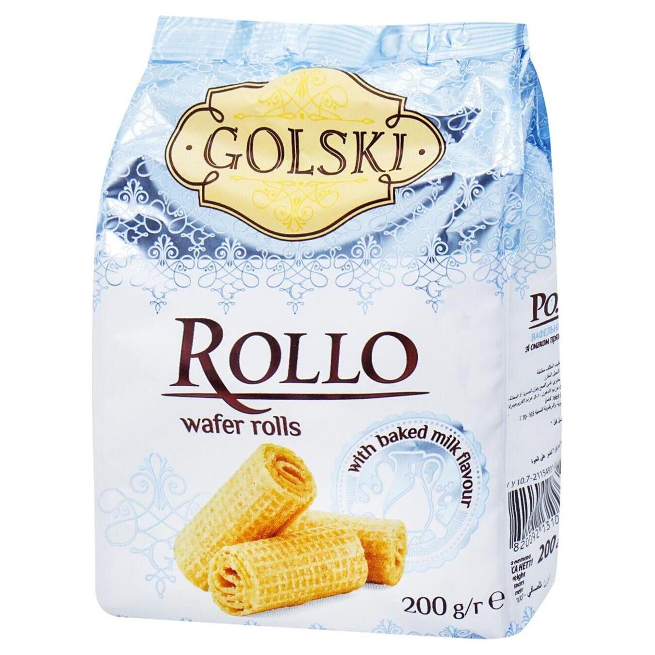 Вафлі Golski rollo рулетики пряжено молоко 200г