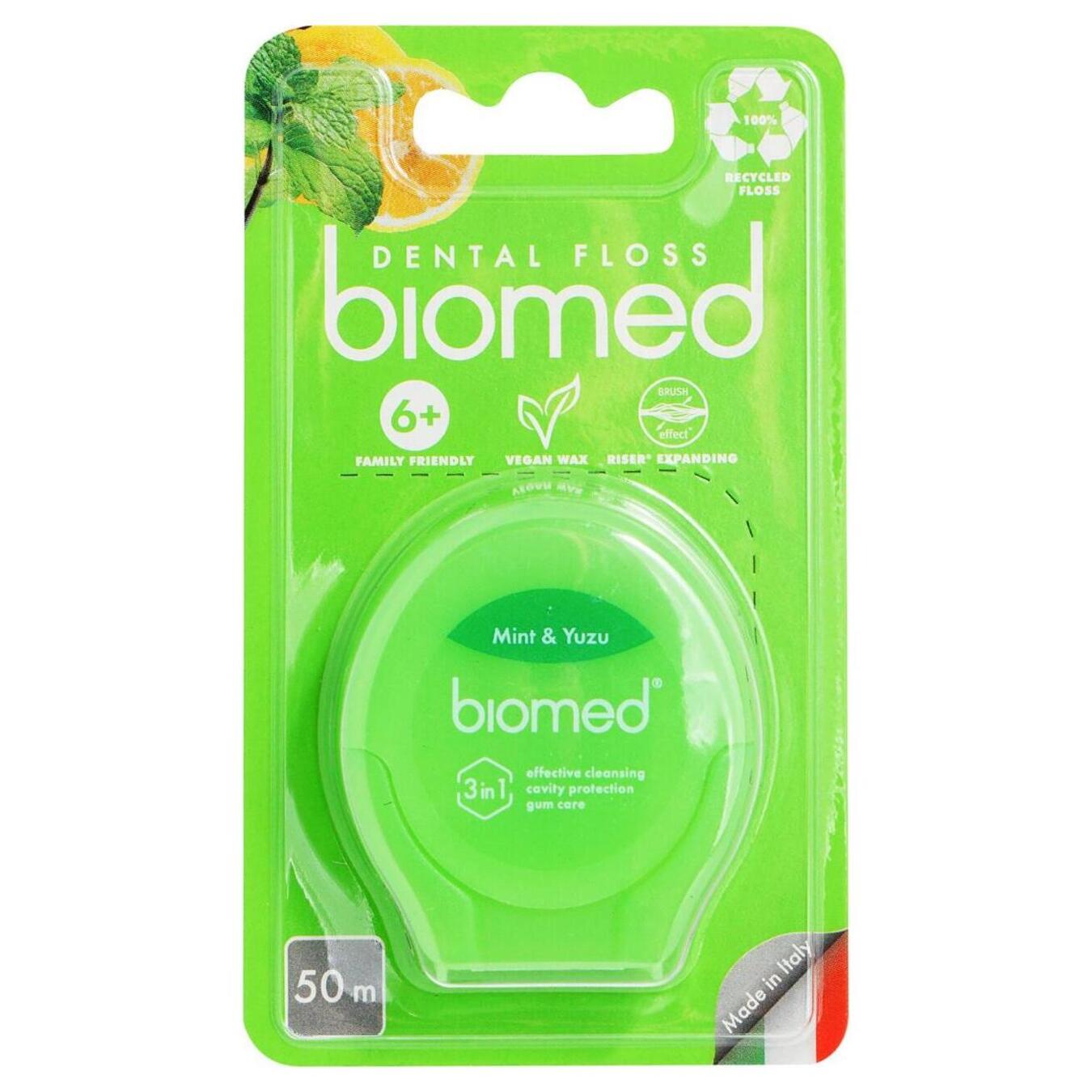 Нитка зубна Biomed K16 з м'ятою і юдзу 50м