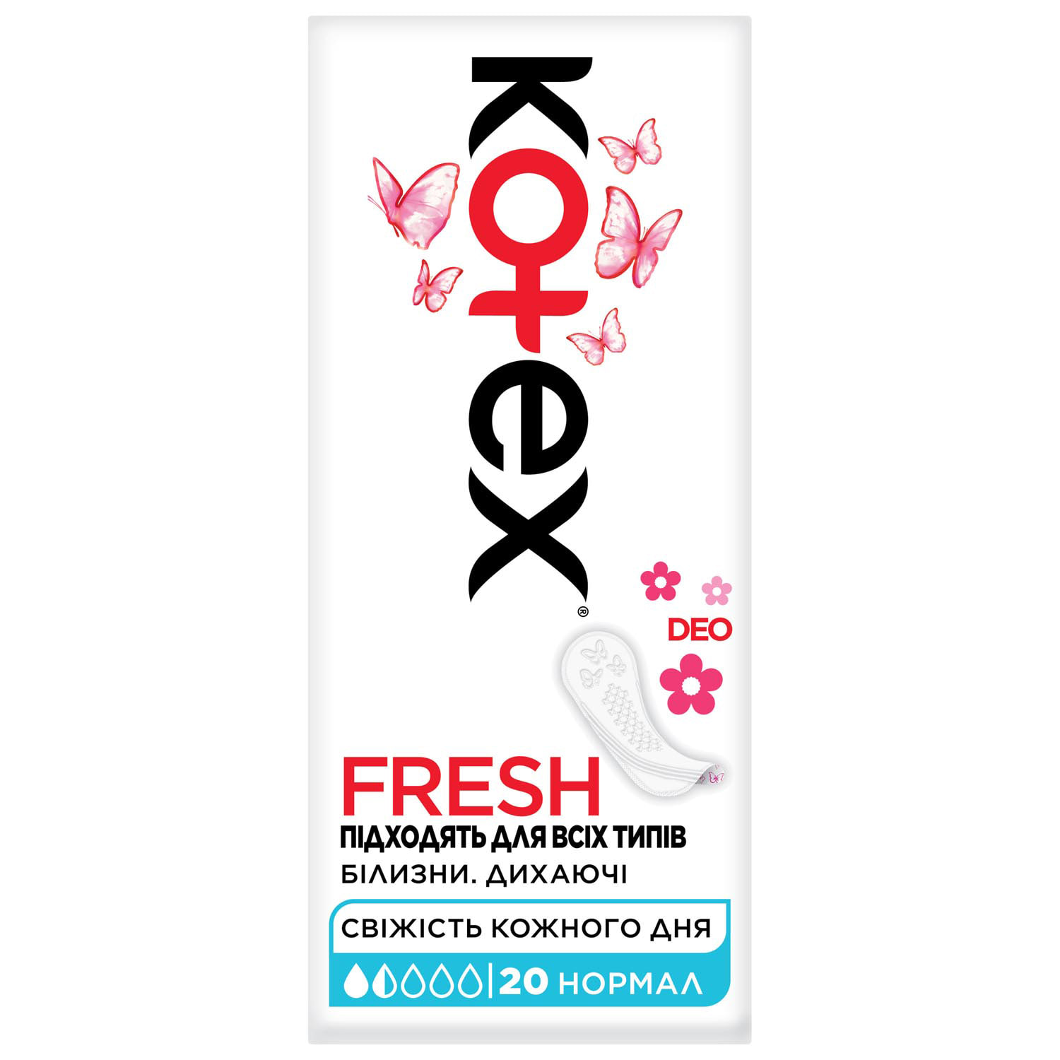 Daily pads Kotex Deo Normal Liners 20 pcs