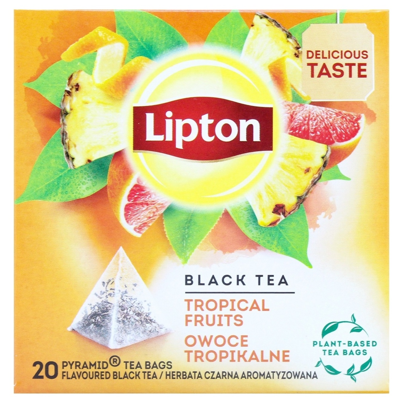 Чай чорний Lipton Tropical Fruits ароматизований шматочками тропічних фруктів 20шт