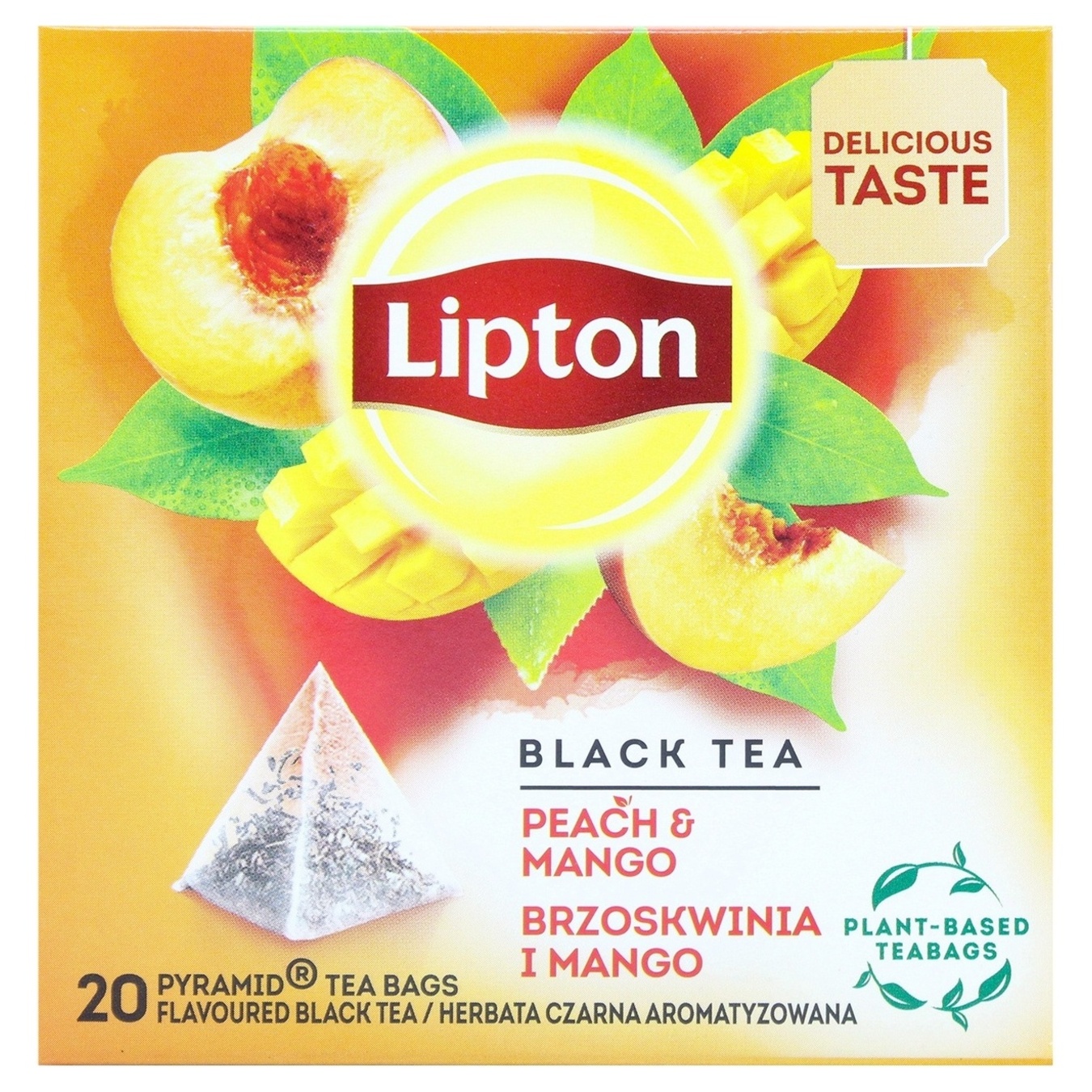 Black tea Lipton Peach Mango flavored with peach and mango 20 pcs
