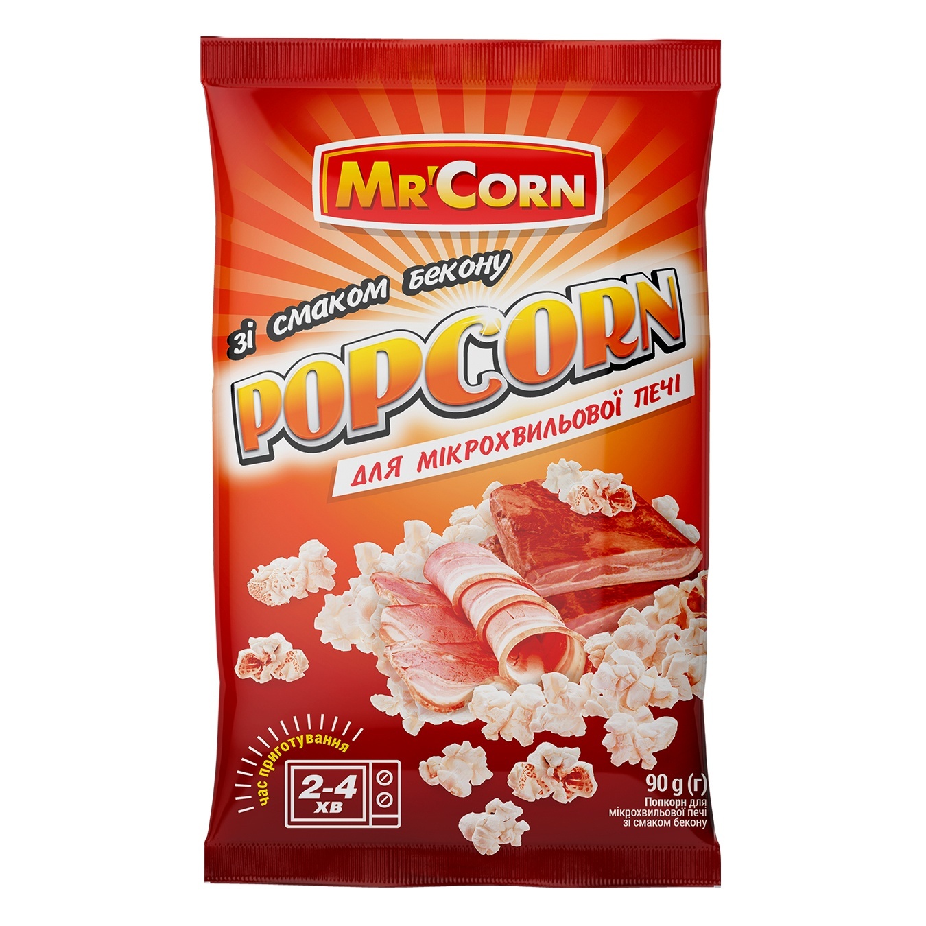 Попкорн Mr'Corn со вкусом бекона для микроволновой печи 90г