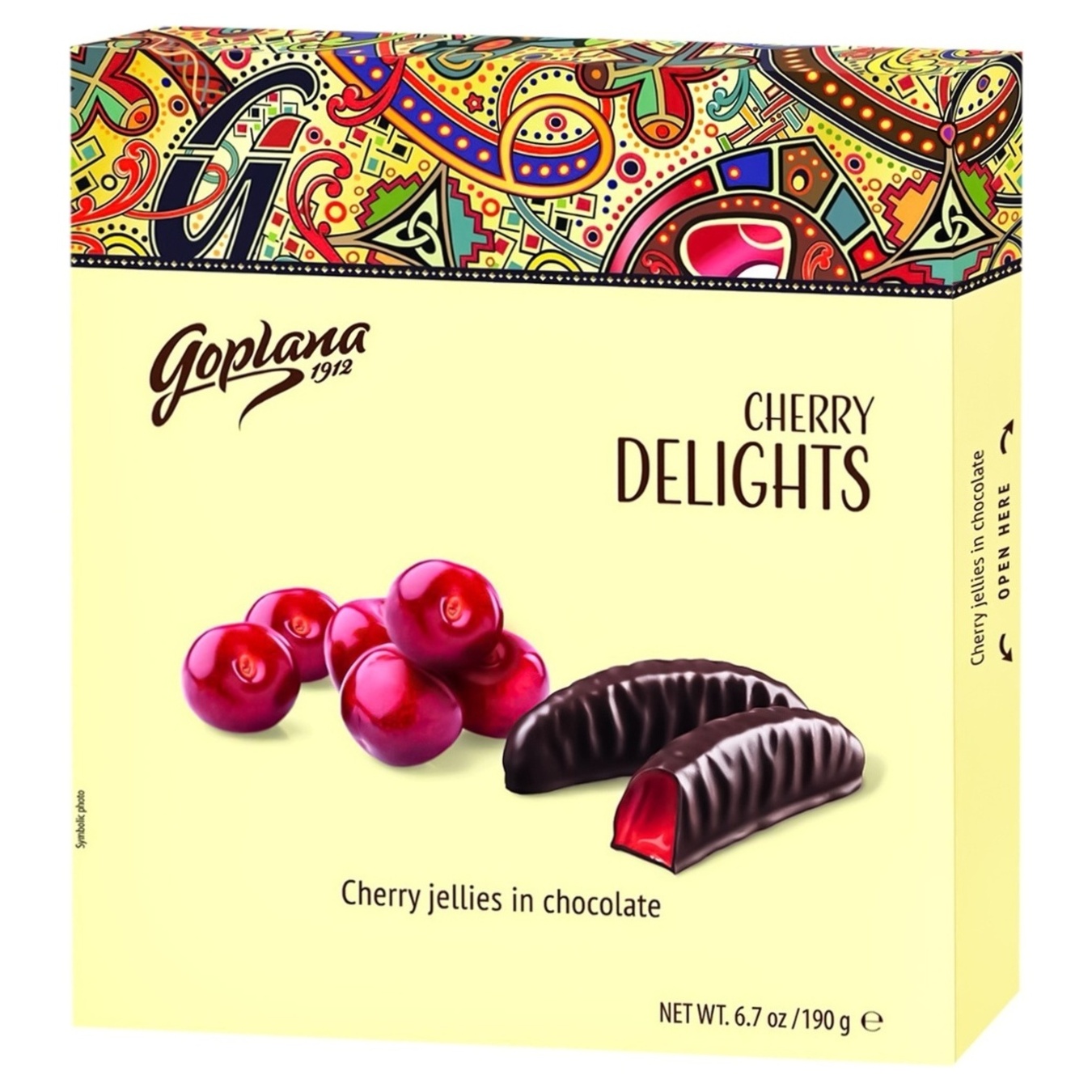 Candies Colian marmalade with the taste of cherries in chocolate 190g