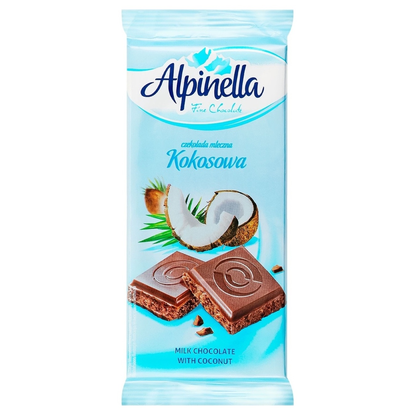 Шоколад Alpinella молочний з кокосом 90г