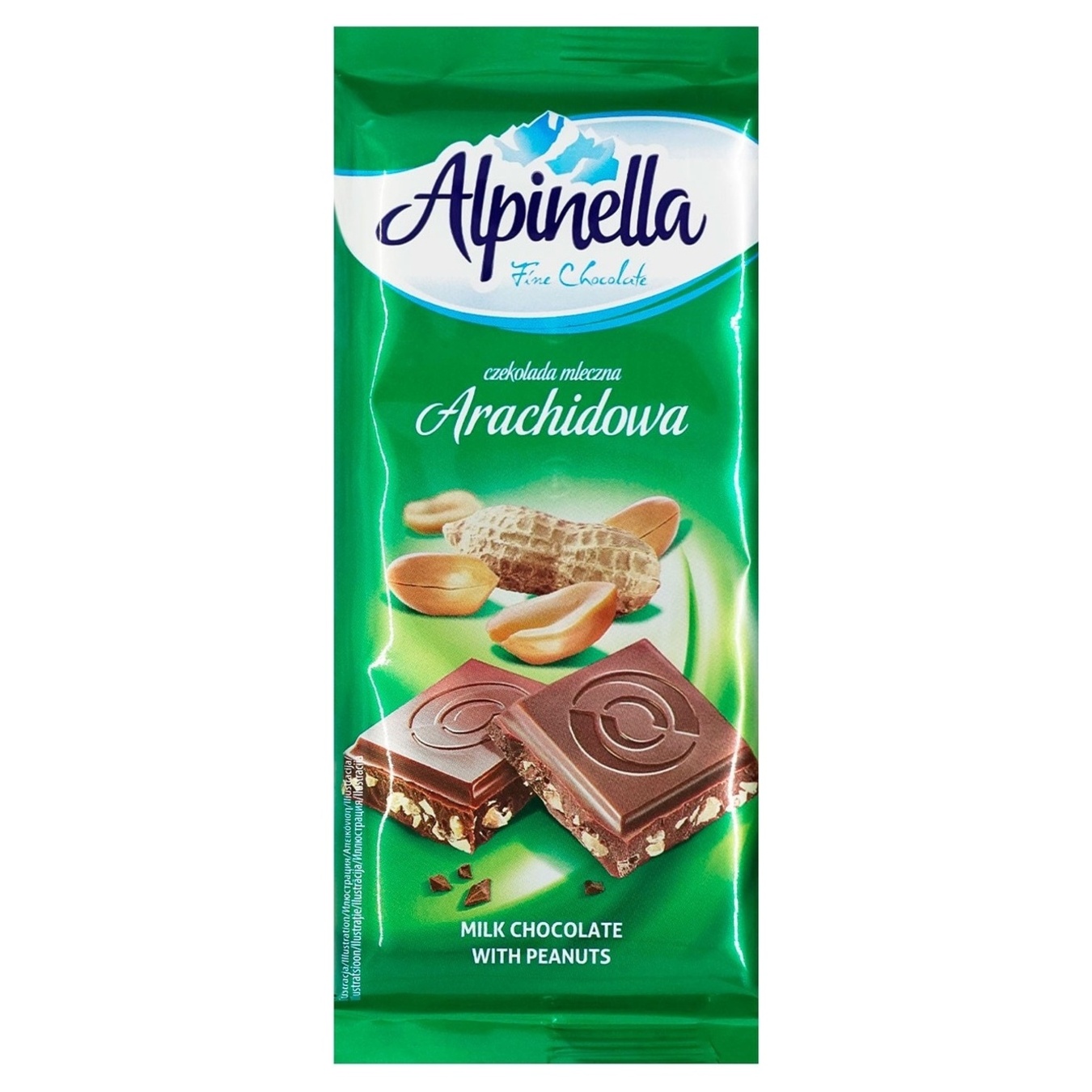 Шоколад Alpinella молочний з горіхом 90г