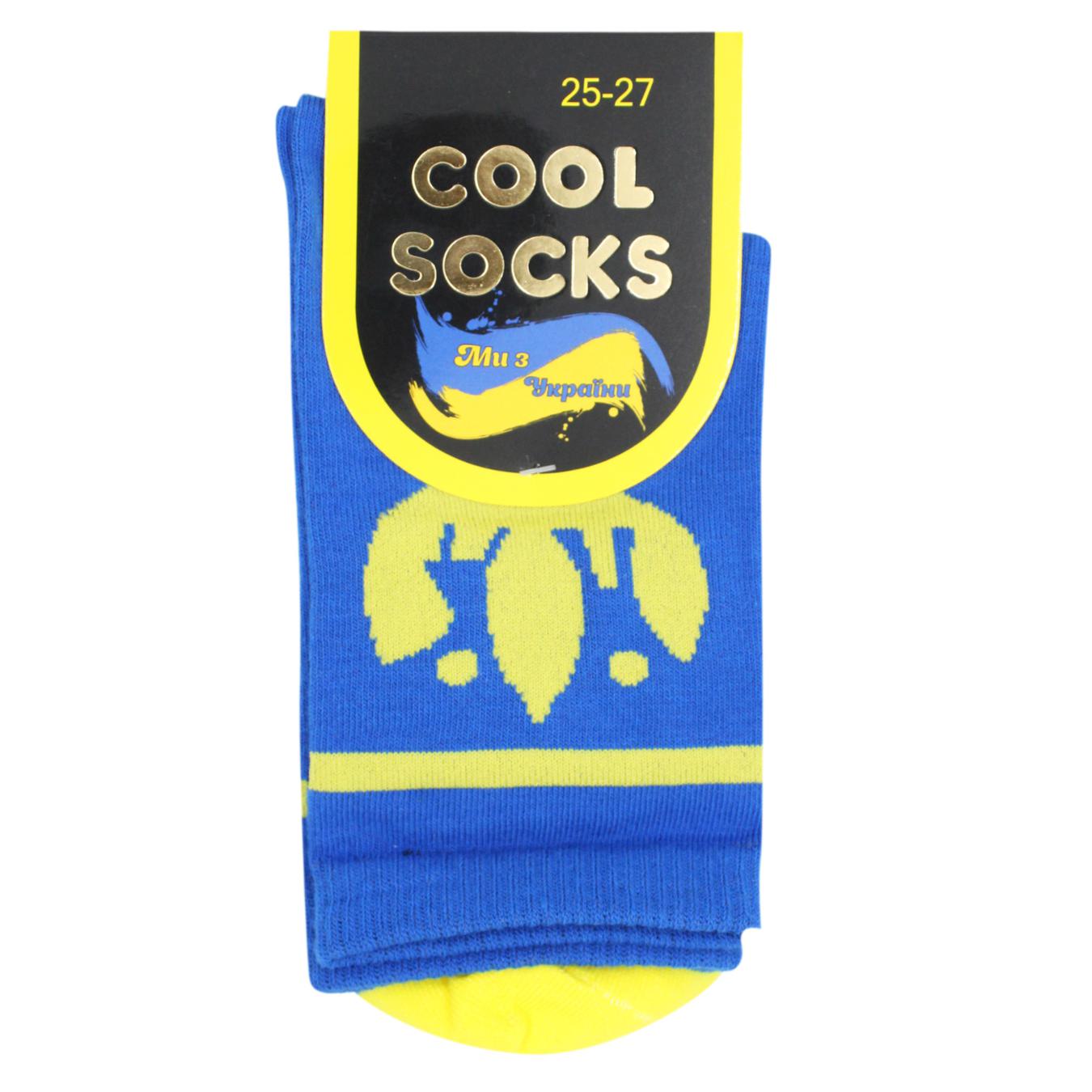 Шкарпетки чоловіч Cool Socks з малюнком UA блакитного кольору 25-27 розмір