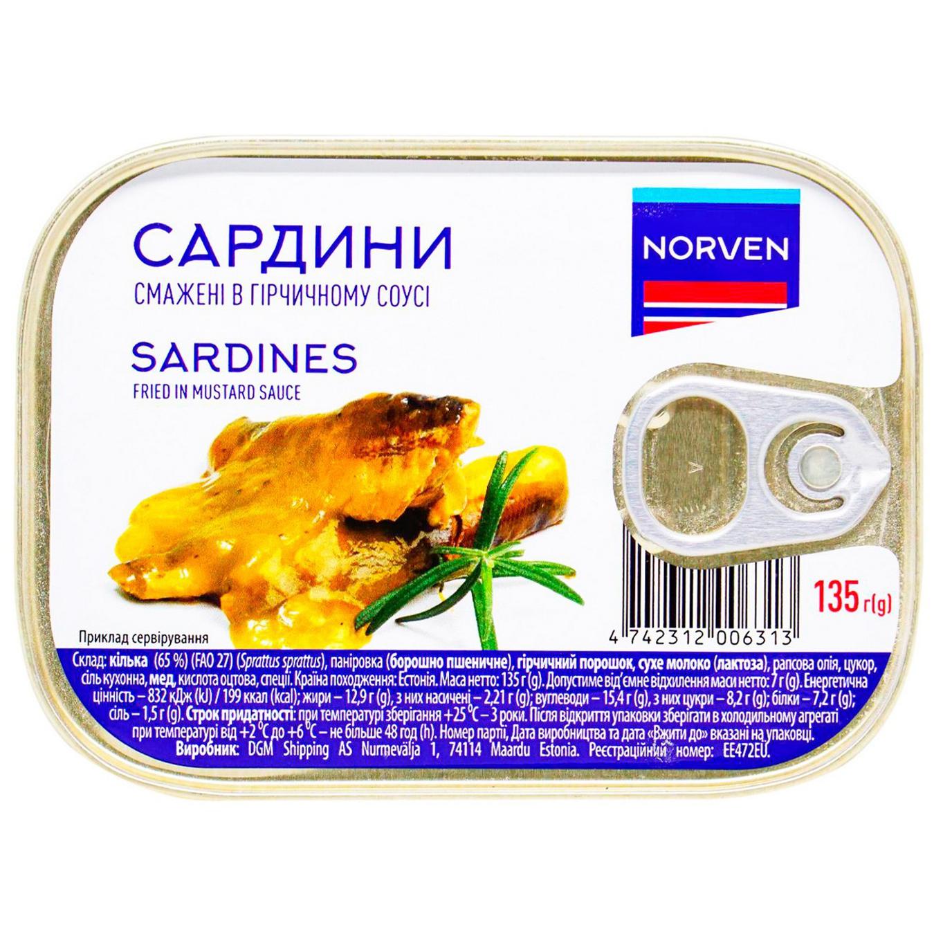 Norven sardines in mustard sauce 135g