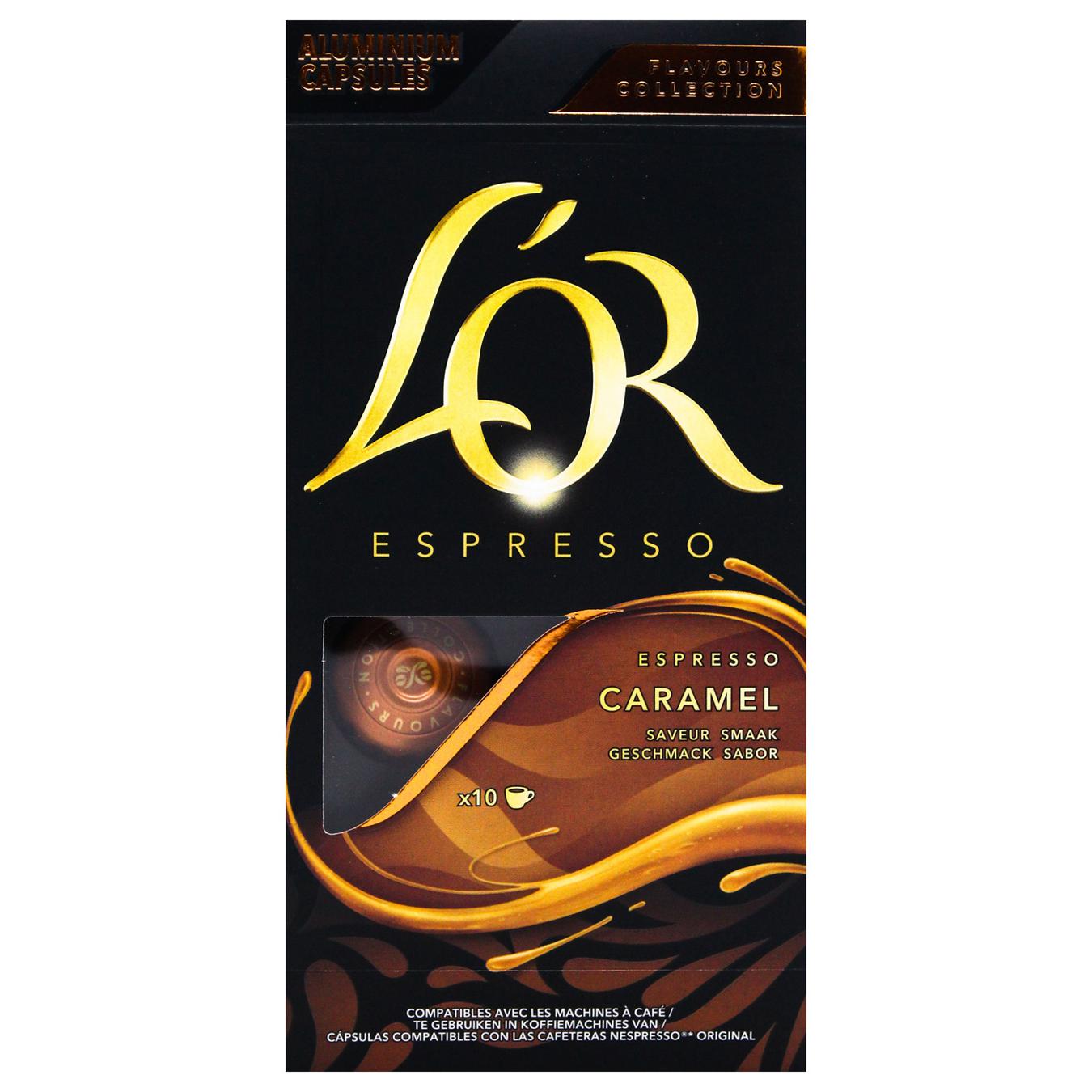 Кофе молотый L’OR Espresso Сaramel в капсулах с ароматом карамели 10*52г