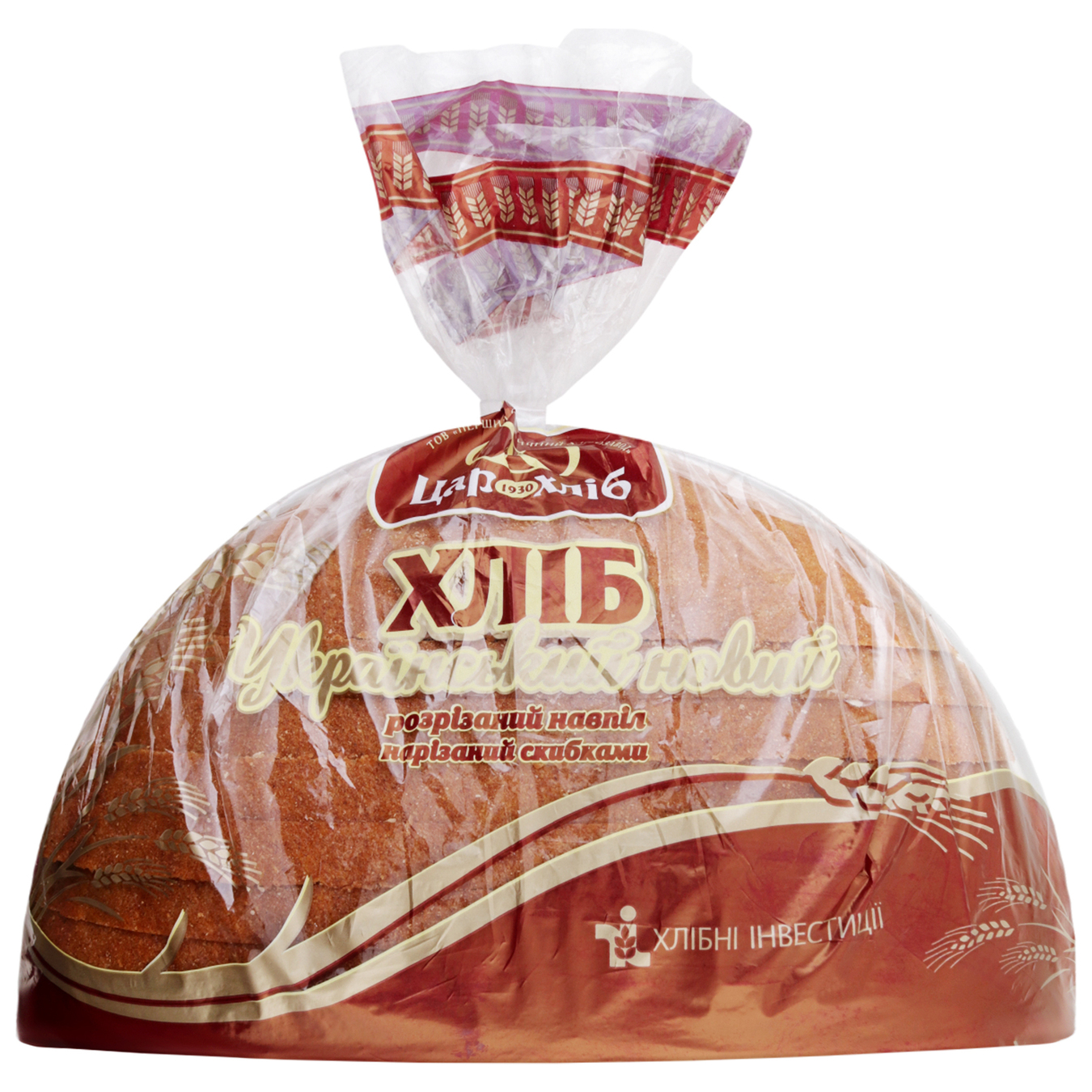 Хлеб Царь хлеб Украинский нарезанный половинка 475г 2