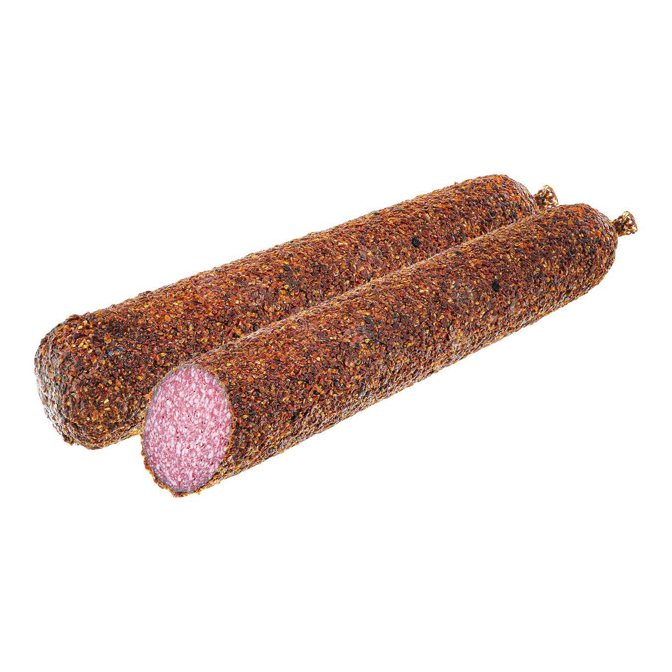 Rolfho Salami sausage covered with raw smoked tomatoes