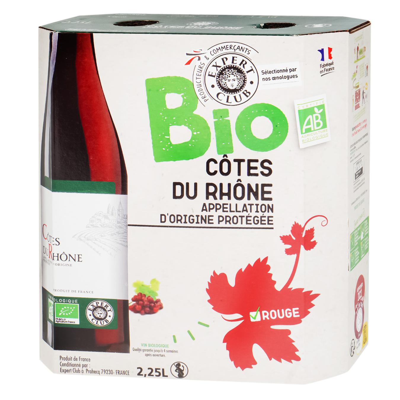 Вино Expert Club Bio Cotes du Rhohe красное сухое 14% 2,25л