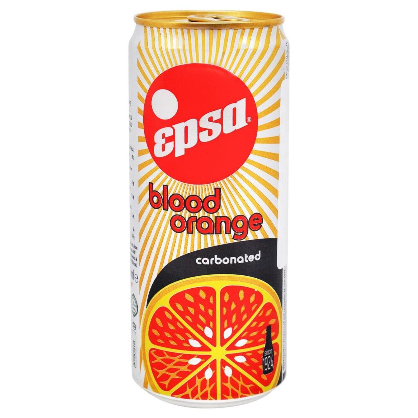 Напій газований Epsa Blood апельсин 0,33л залізна банка