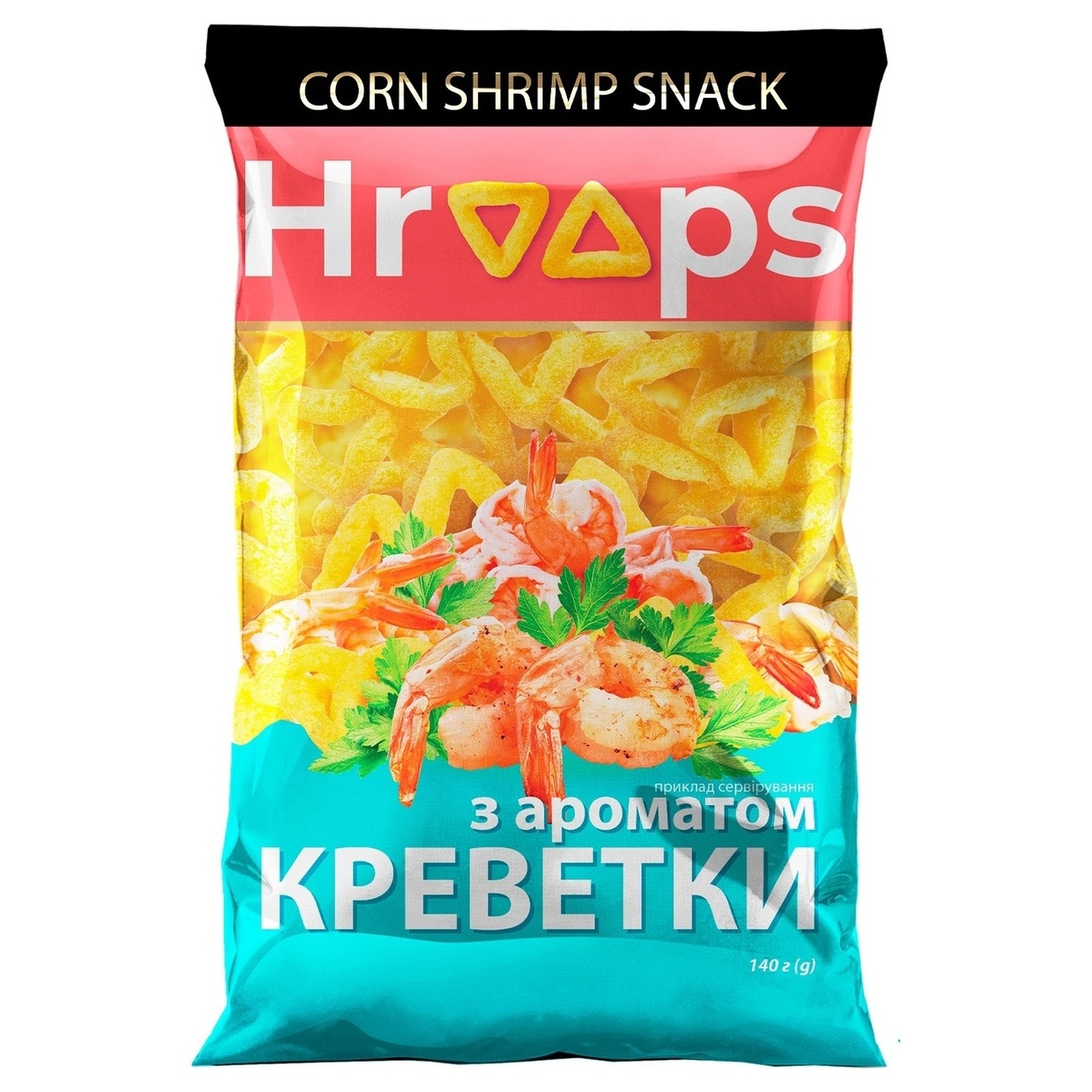 Hroops corn snacks with shrimp flavor 140g