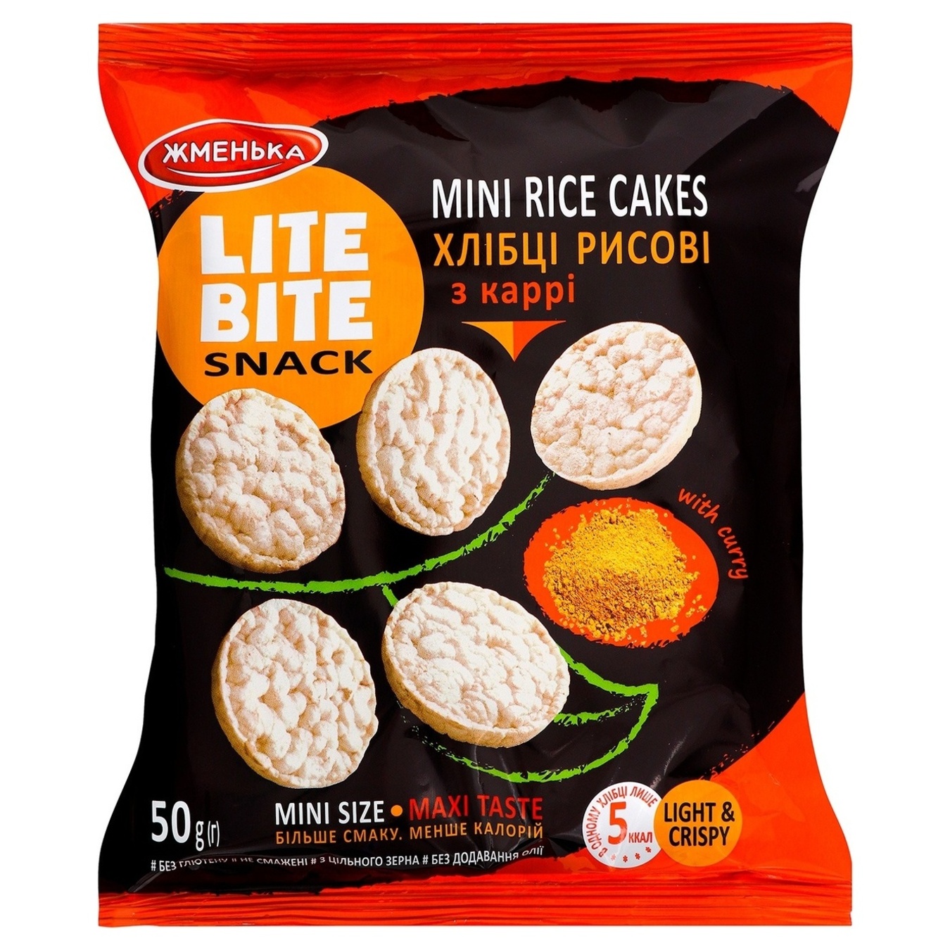 Rice bread Handful lite bite snack and curry 50g
