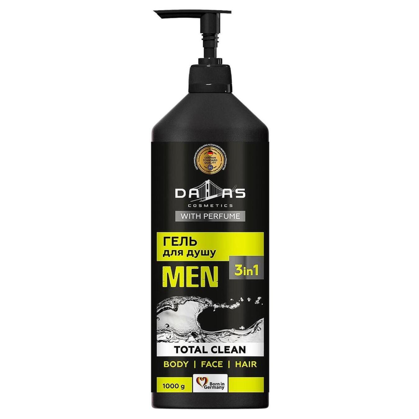 Men's shower gel shampoo DALAS 3 in 1 total clean 1000g