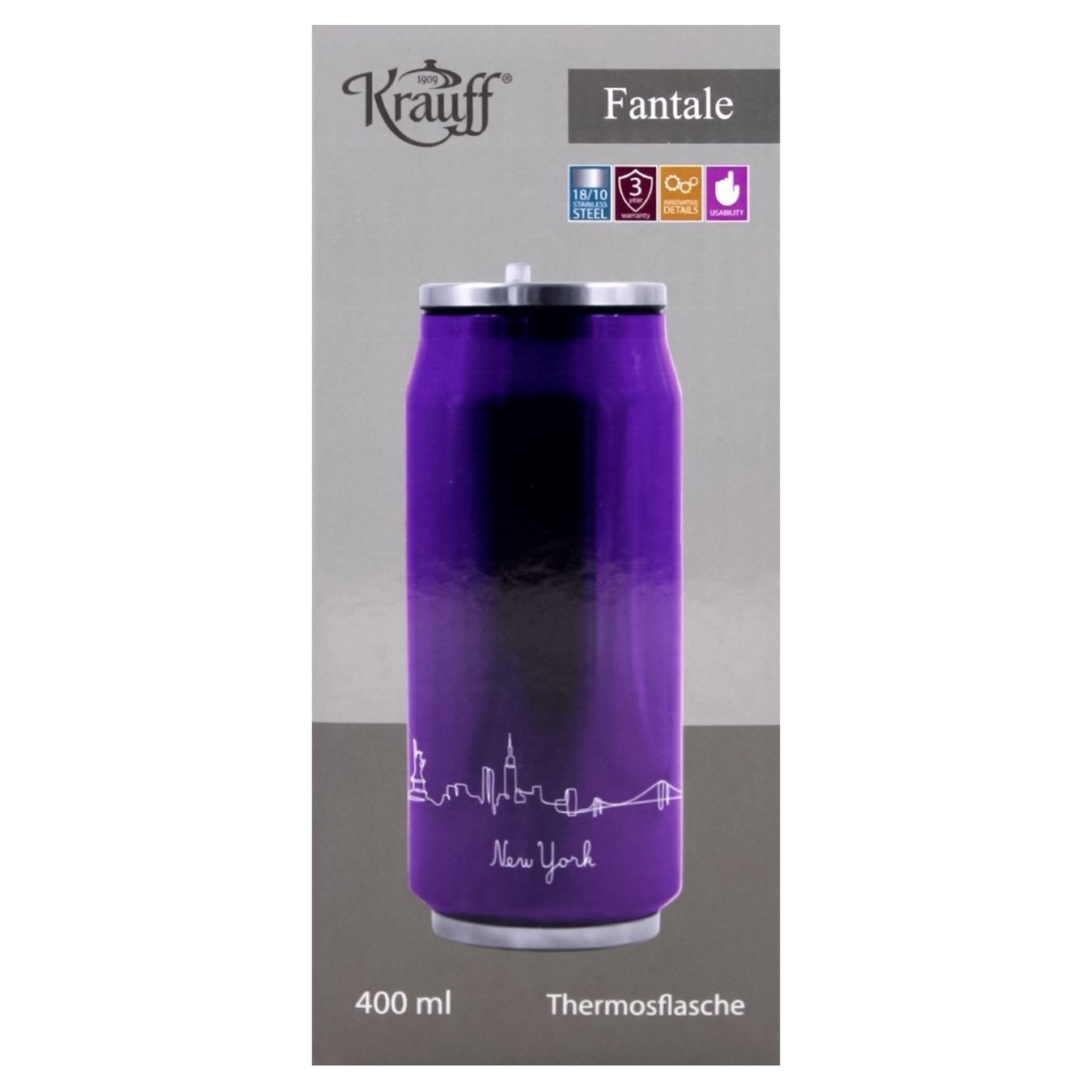 Krauff purple thermal mug 400 ml