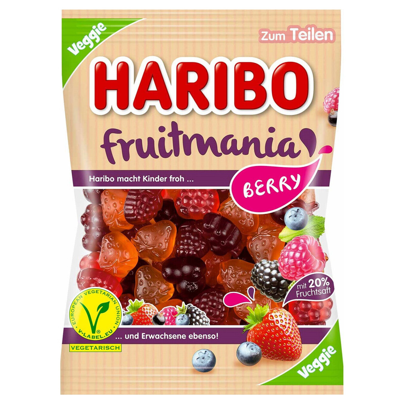 Цукерки желейні Haribo фрутманія-ягоди 160г
