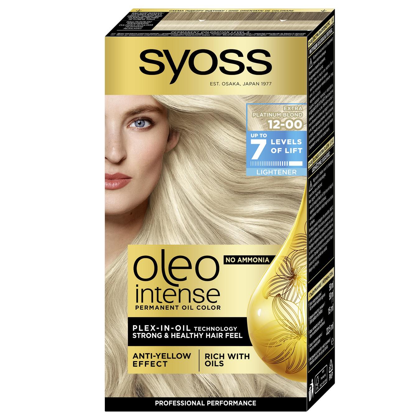 Фарба для волосся Освітлювач SYOSS Oleo Intense 12-00 Платиновий блонд екстра